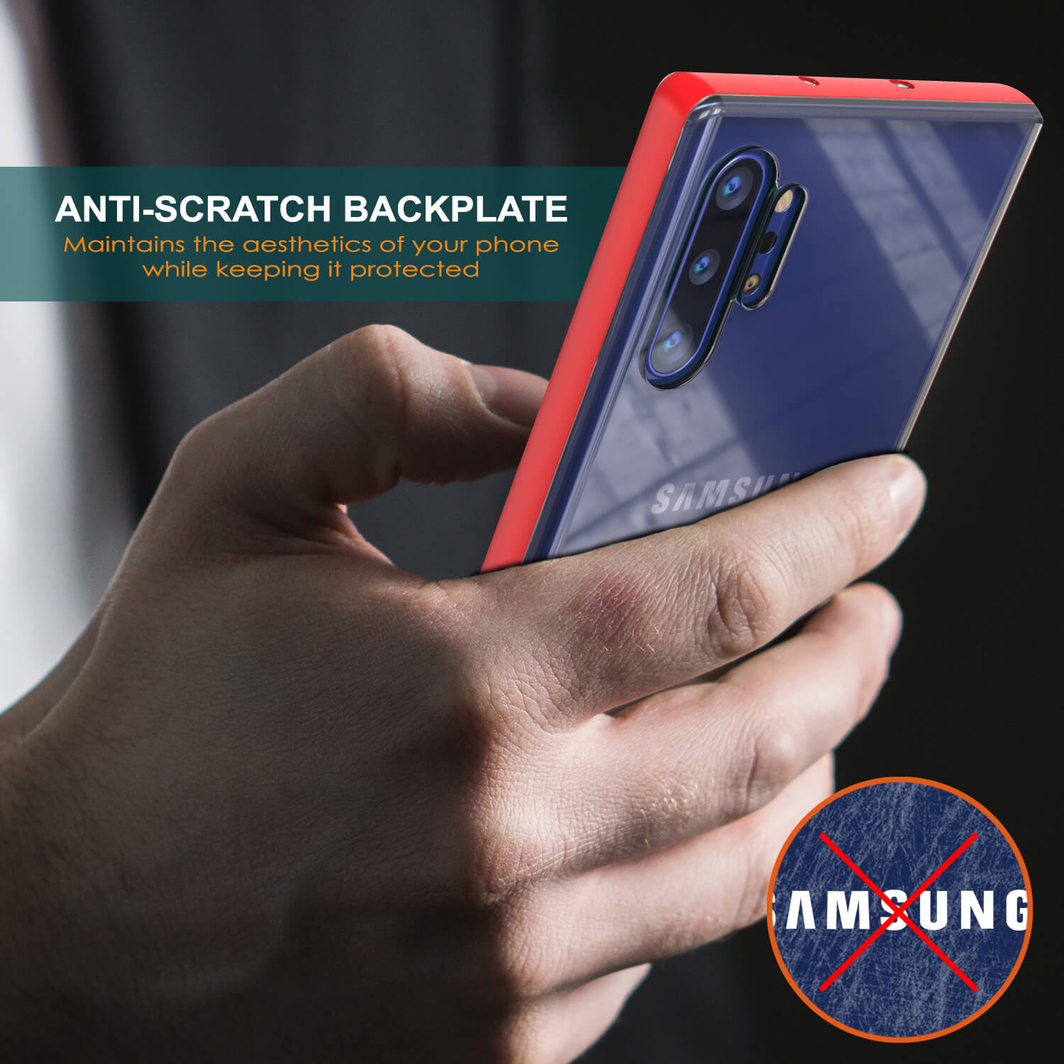 Capa de Armadura PunkCase Galaxy Note 10+ Plus Lucid 3.0 com Suporte Integrado e Protetor de Tela [Vermelho]