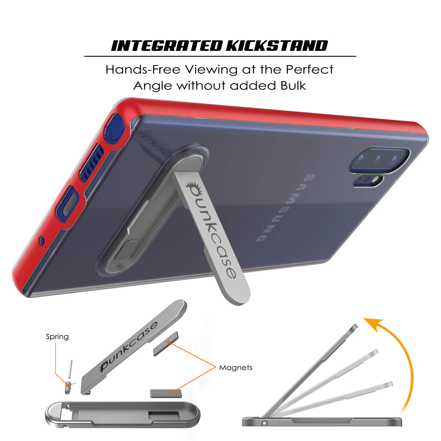 Capa de Armadura PunkCase Galaxy Note 10+ Plus Lucid 3.0 com Suporte Integrado e Protetor de Tela [Vermelho]