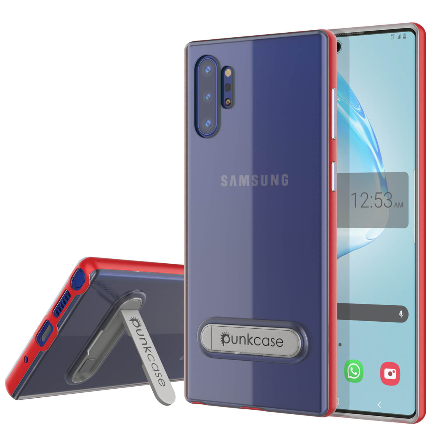 Capa de Armadura PunkCase Galaxy Note 10+ Plus Lucid 3.0 com Suporte Integrado e Protetor de Tela [Vermelho]