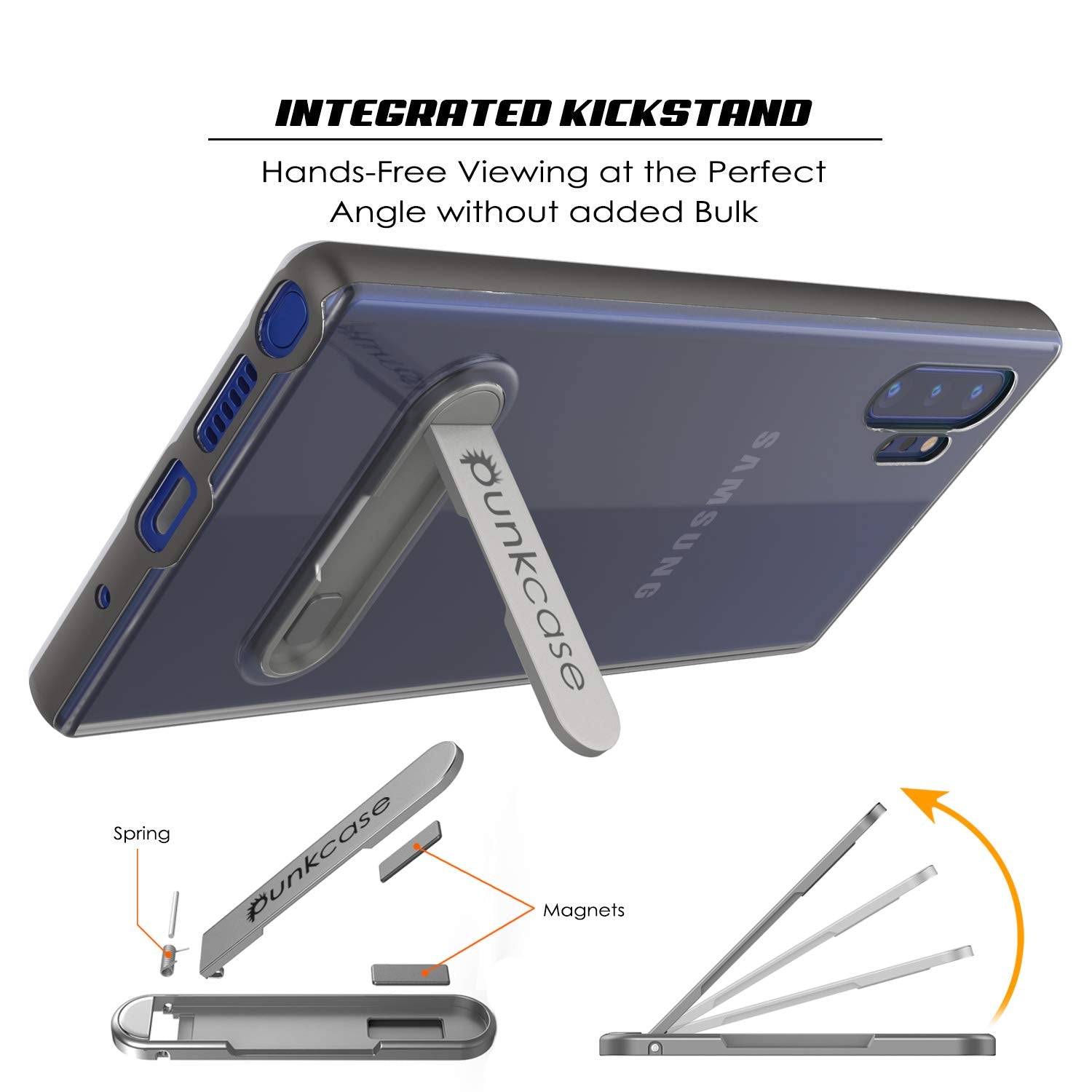 Galaxy Note 10+ Plus Capa de Armadura PunkCase Lucid 3.0 com Suporte Integrado e Protetor de Tela [Cinza]