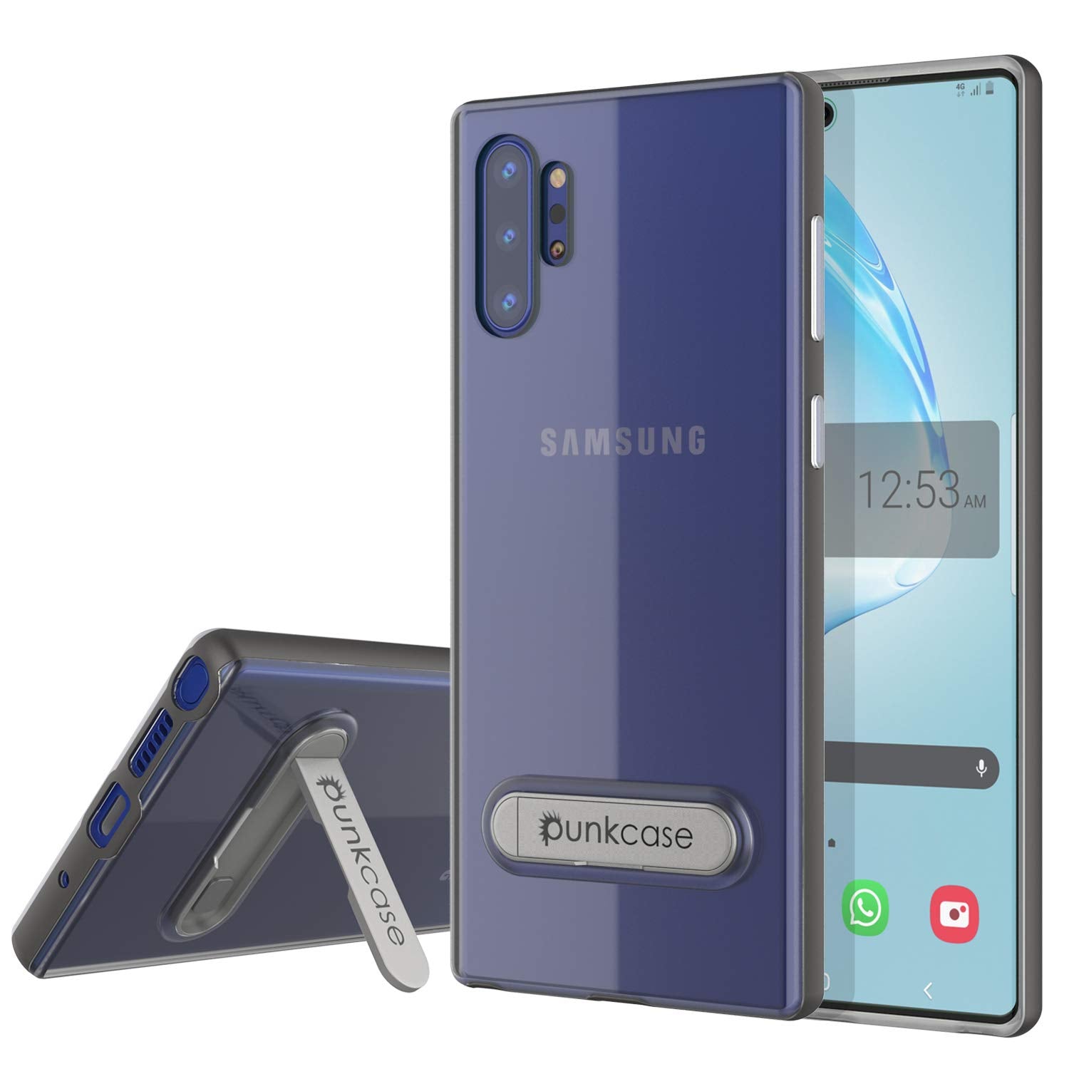 Galaxy Note 10+ Plus Capa de Armadura PunkCase Lucid 3.0 com Suporte Integrado e Protetor de Tela [Cinza]