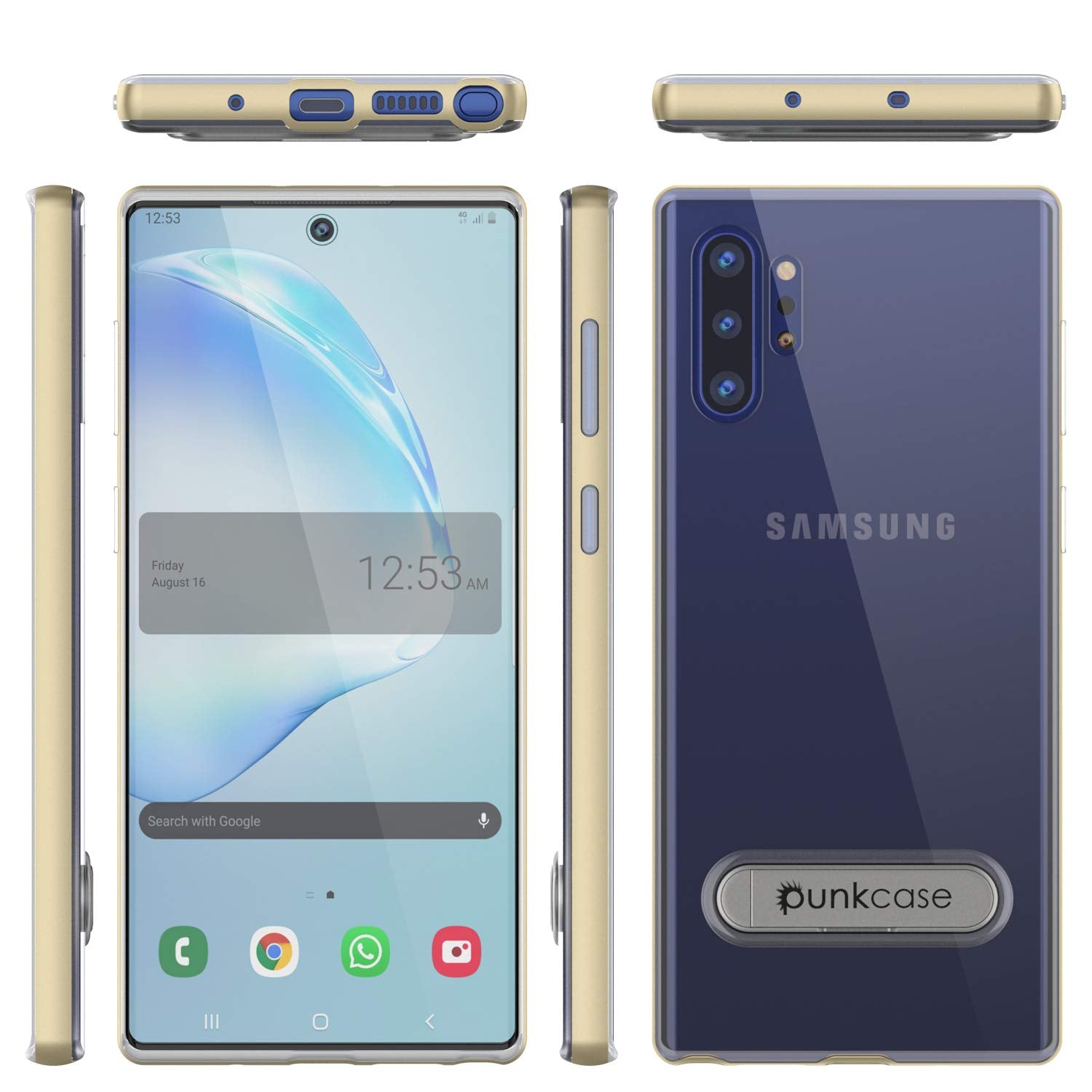 Galaxy Note 10+ Plus Capa Armor Lucid 3.0 PunkCase com Suporte Integrado e Protetor de Tela [Dourado]