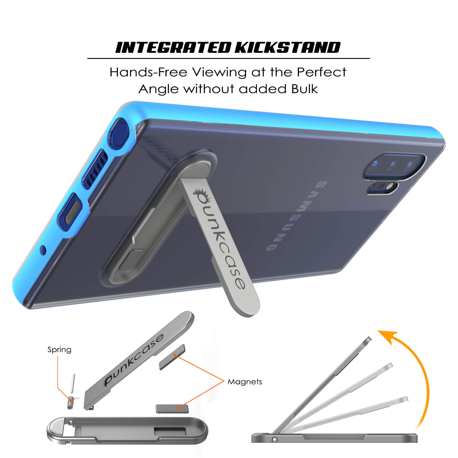 Galaxy Note 10+ Plus Capa Armadura PunkCase Lucid 3.0 com Suporte Integrado e Protetor de Tela [Azul]