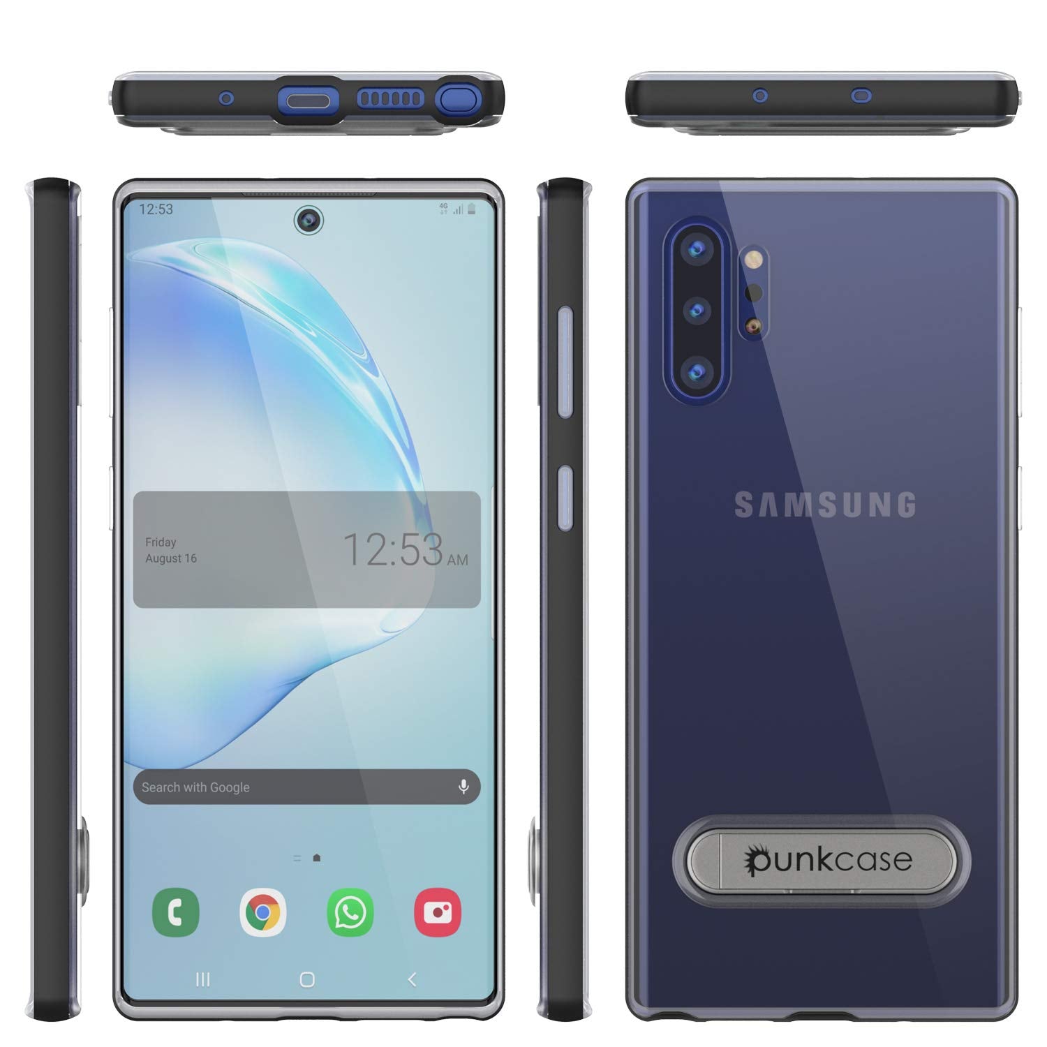 Capa Armadura Galaxy Note 10+ Plus Lucid 3.0 PunkCase com Suporte Integrado e Protetor de Tela [Preto]