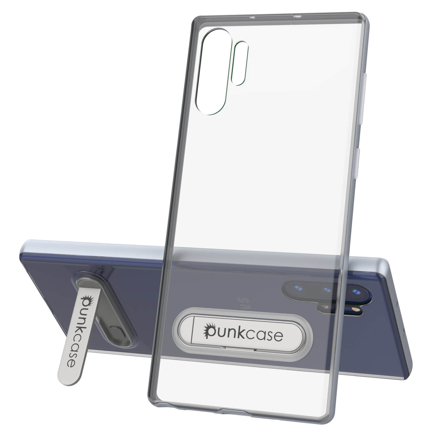 Capa de Armadura Galaxy Note 10+ Plus Lucid 3.0 PunkCase com Suporte Integrado e Protetor de Tela [Prata]