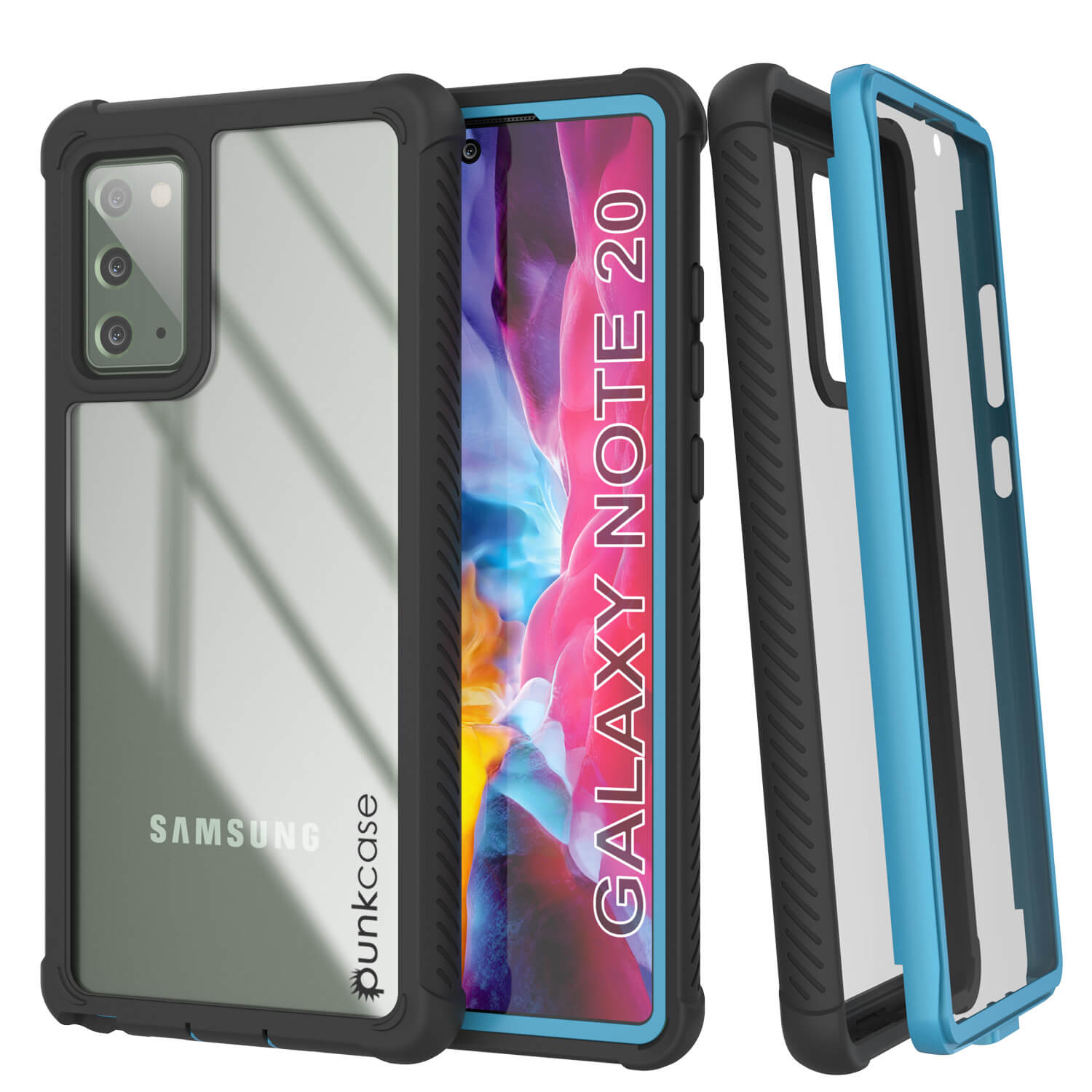 Capa Punkcase Galaxy Note 20, Série Espartana Azul Claro, Resistente e Robusta com Protetor de Tela Embutido