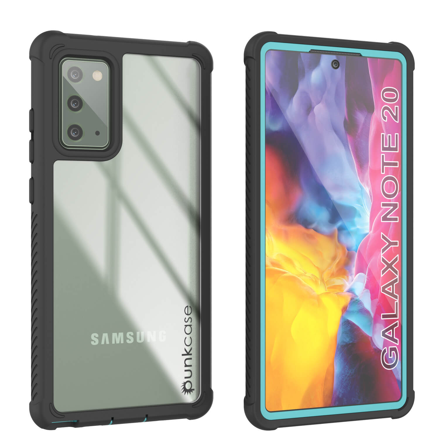 Capa Punkcase Galaxy Note 20, [Série Spartan] Teal Resistente e Resistente com Protetor de Tela Embutido