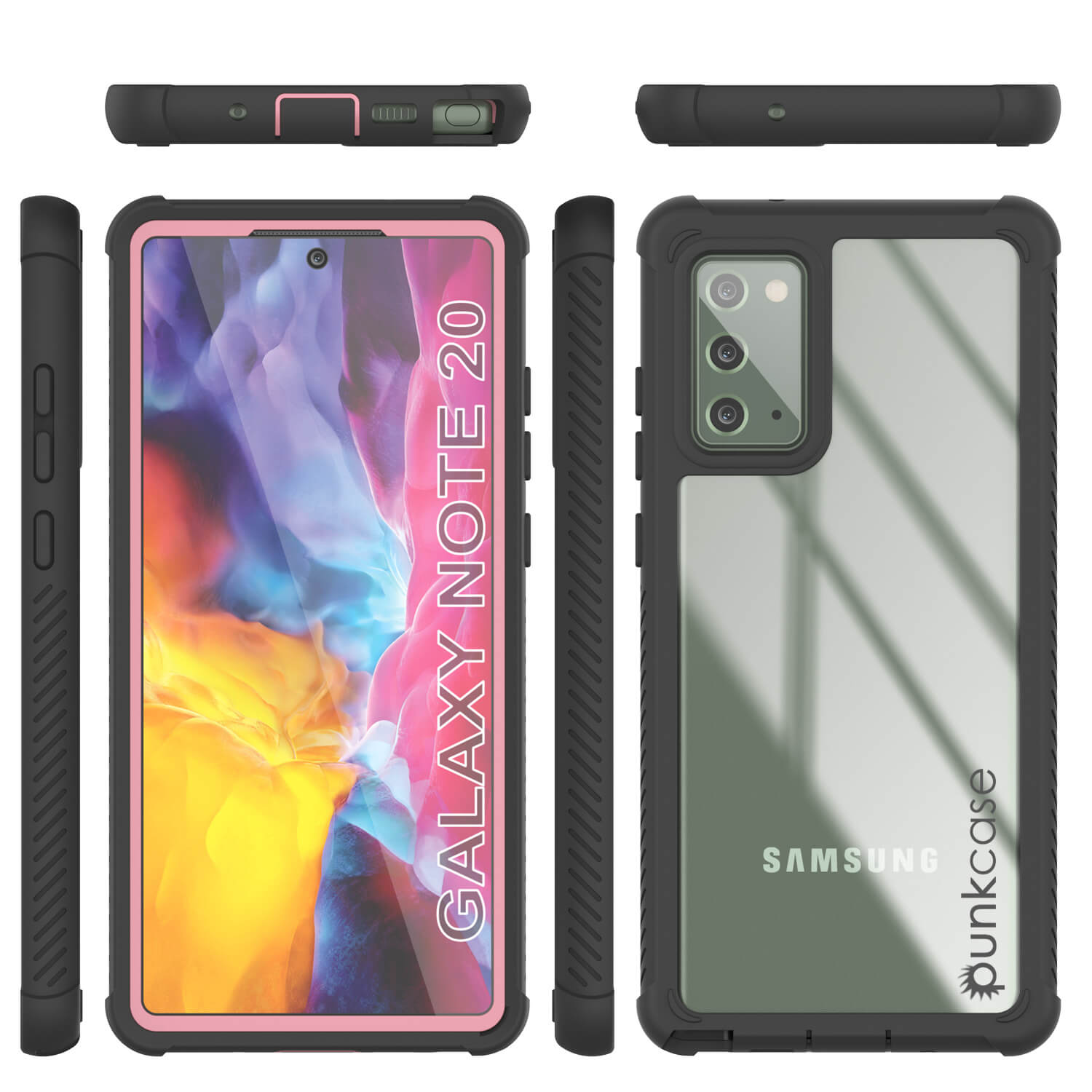 Capa Punkcase Galaxy Note 20, Série Espartana Rosa Resistente com Protetor de Tela Embutido