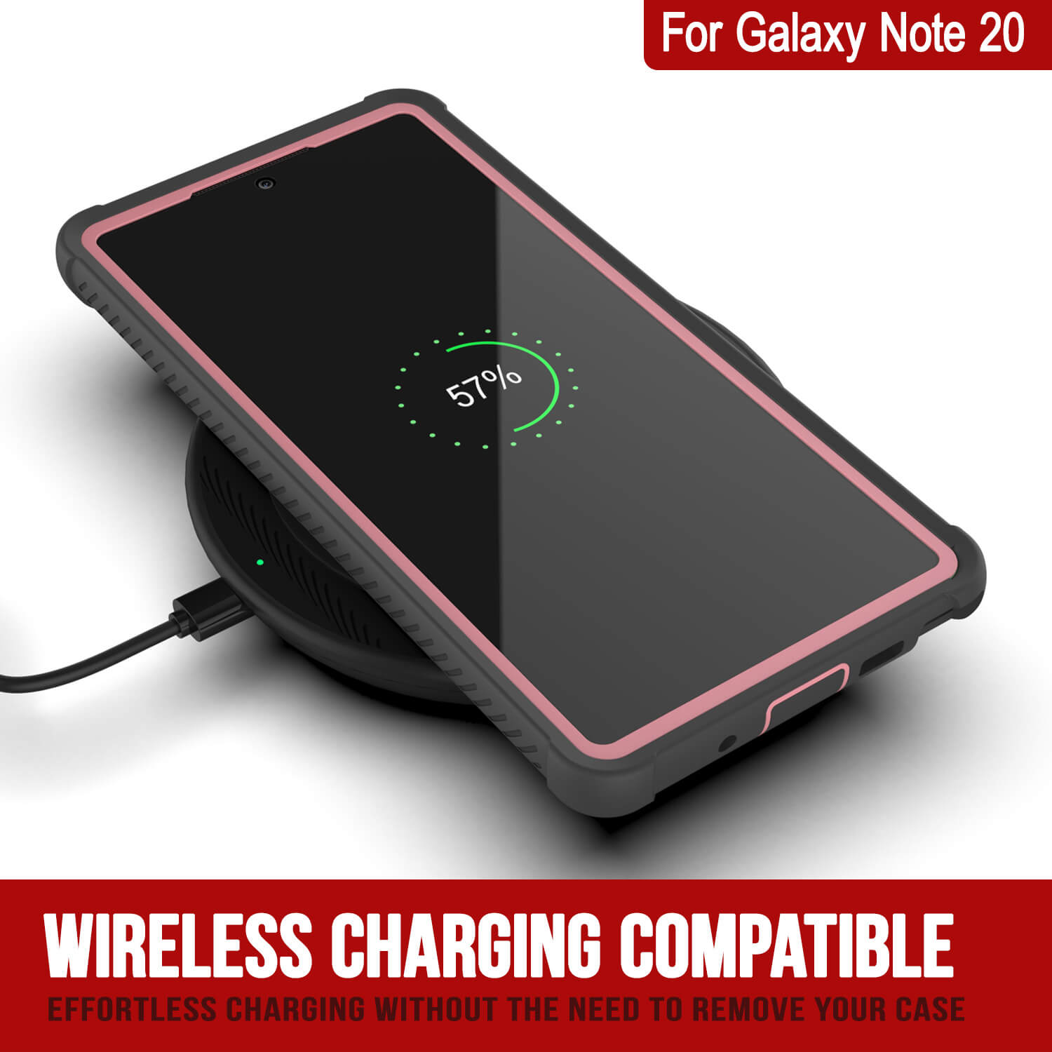 Capa Punkcase Galaxy Note 20, Série Espartana Rosa Resistente com Protetor de Tela Embutido