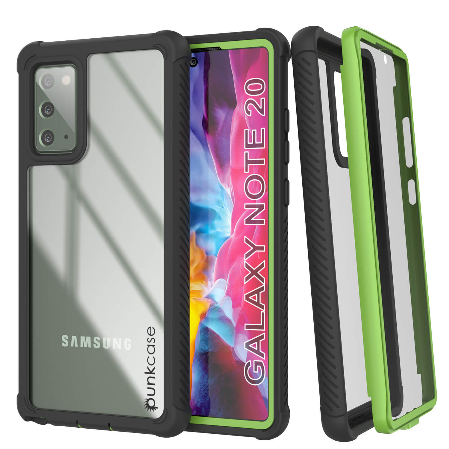 Capa Punkcase Galaxy Note 20, Série Spartan] Verde Claro Robusta, Resistente com Protetor de Tela Incorporado