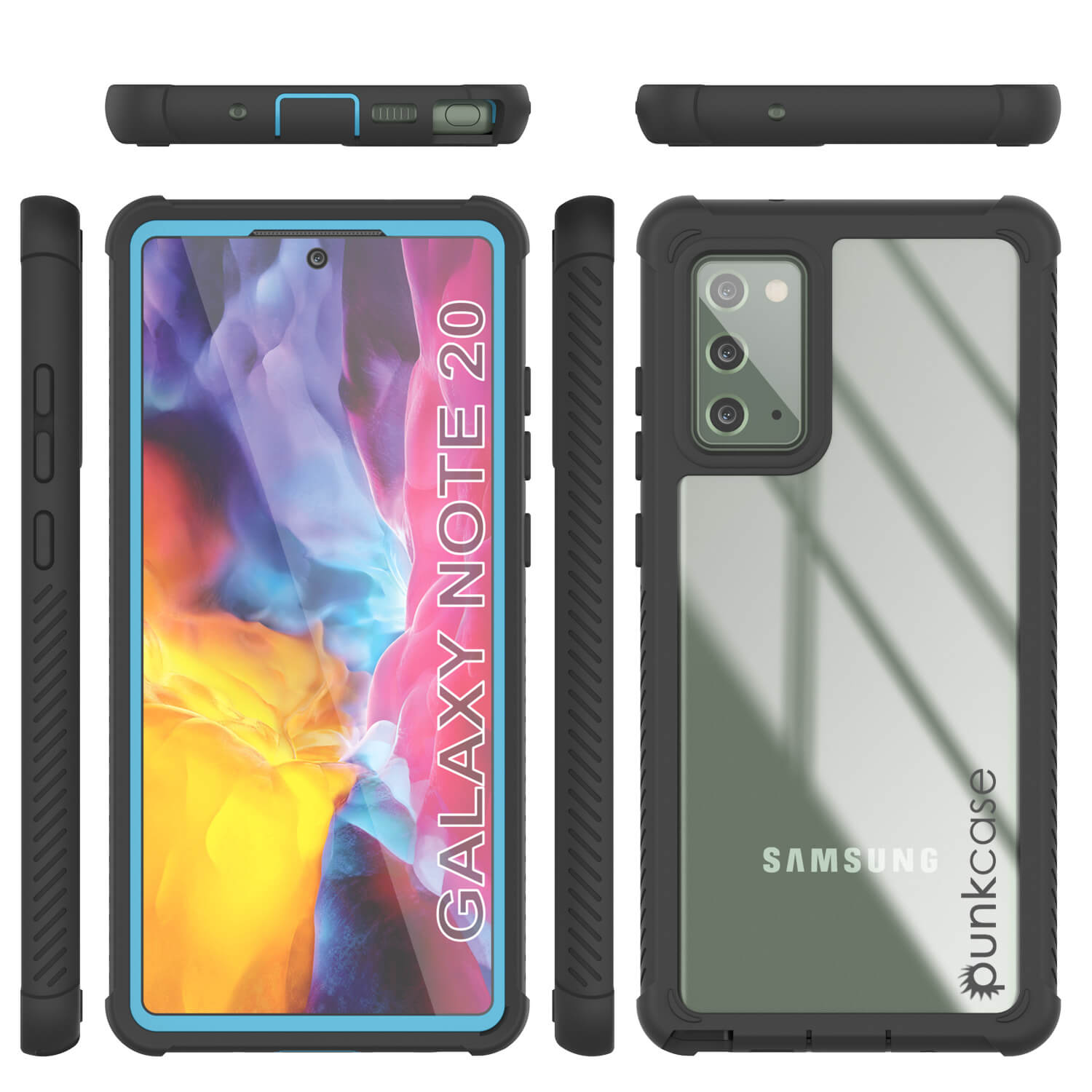Capa Punkcase Galaxy Note 20, Série Espartana Azul Claro, Resistente e Robusta com Protetor de Tela Embutido