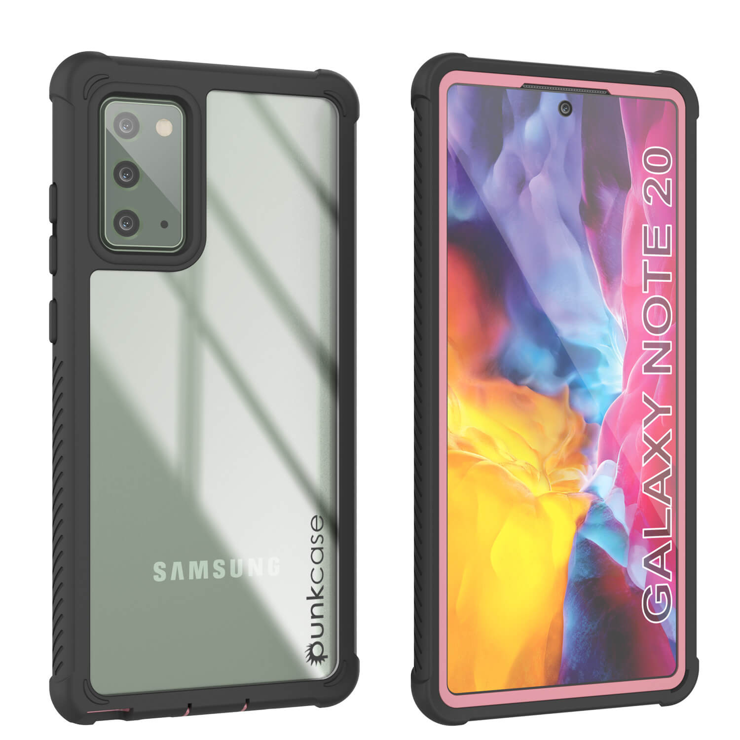 Capa Punkcase Galaxy Note 20, Série Espartana Rosa Resistente com Protetor de Tela Embutido