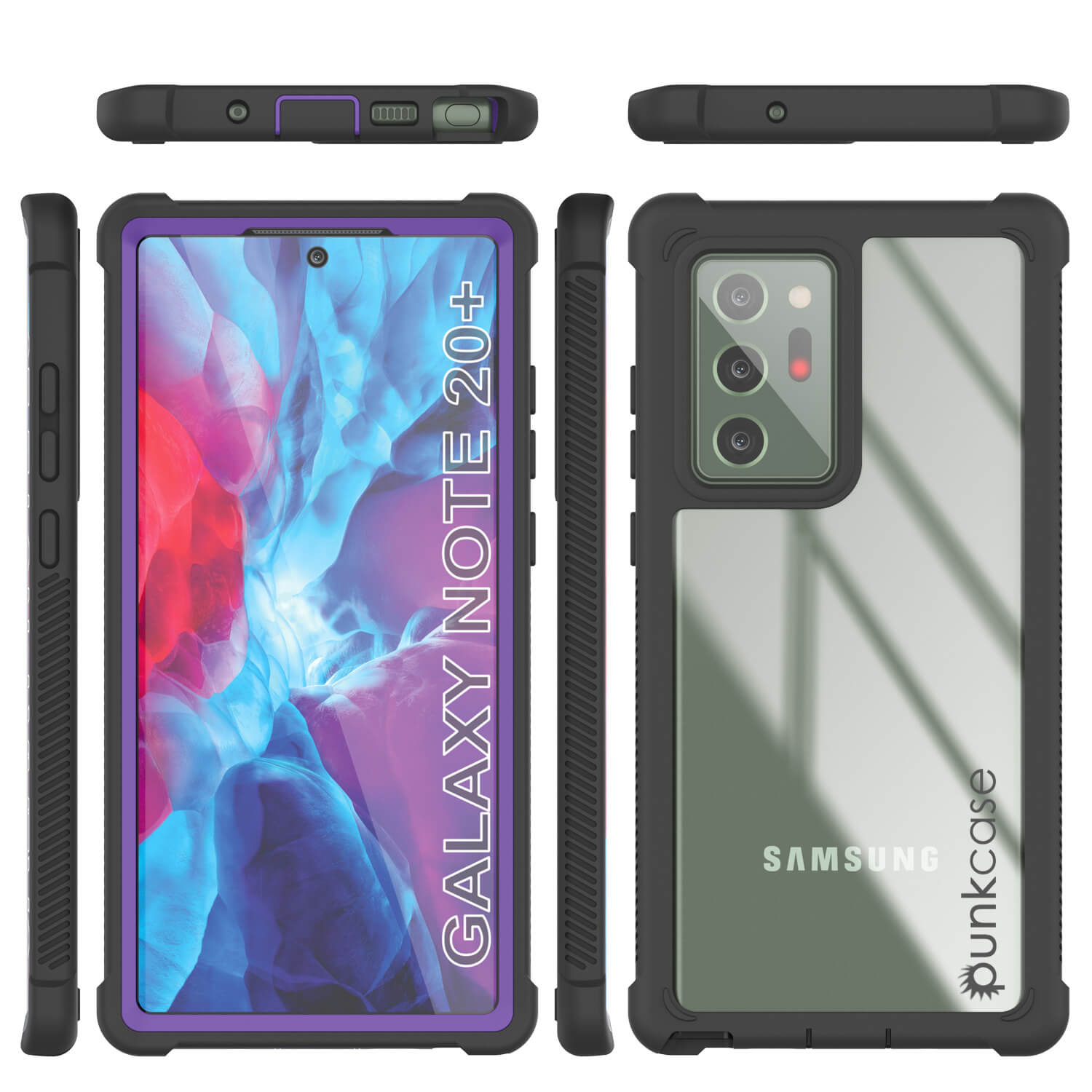 Capa Punkcase Galaxy Note 20 Ultra, Série [Spartan] Roxa Resistente e Resistente com Protetor de Tela Embutido