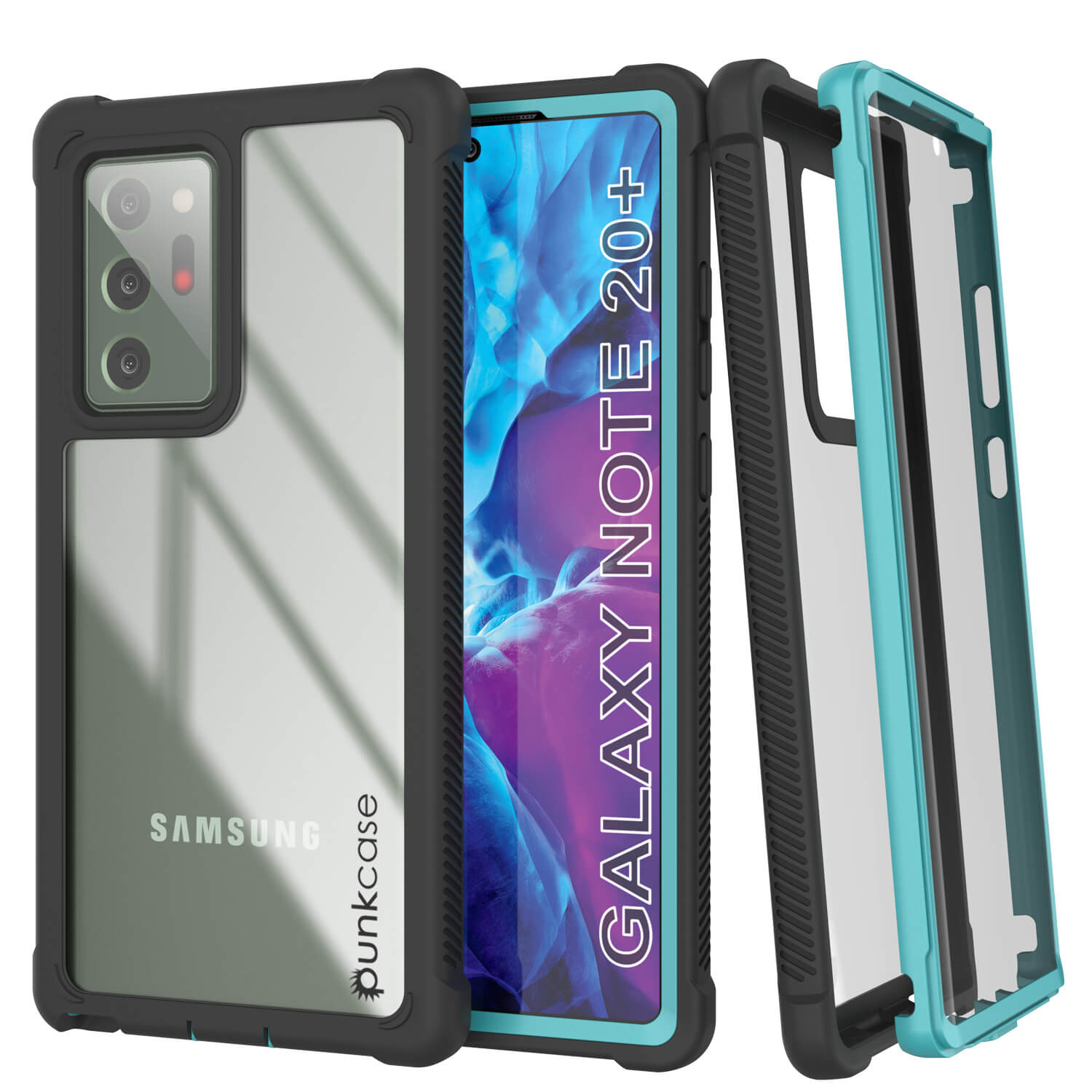 Capa Punkcase Galaxy Note 20 Ultra, Série Spartan, Verde Azulado Resistente e Resistente com Protetor de Tela Embutido