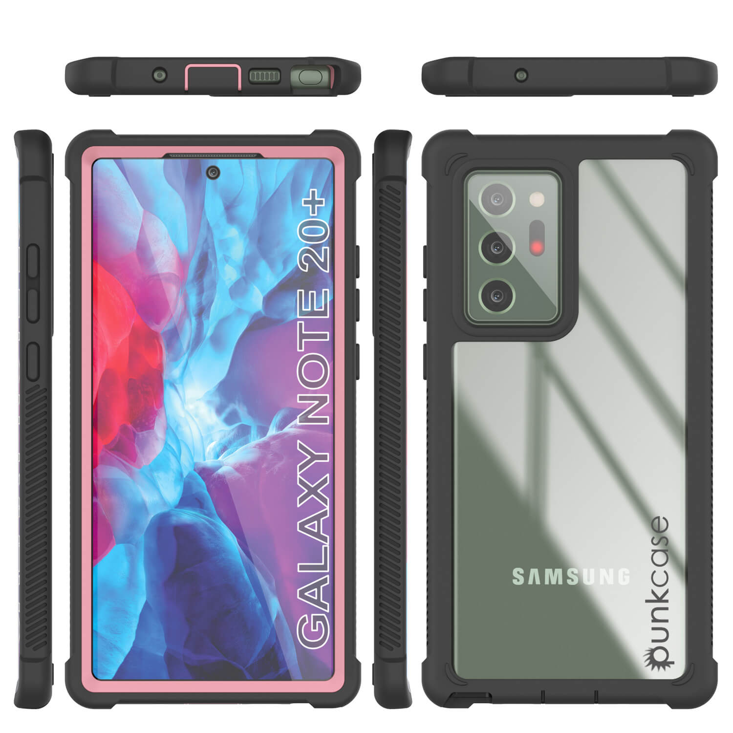 Capa Punkcase Galaxy Note 20 Ultra, Série Espartana, Rosa Resistente com Protetor de Tela Integrado.