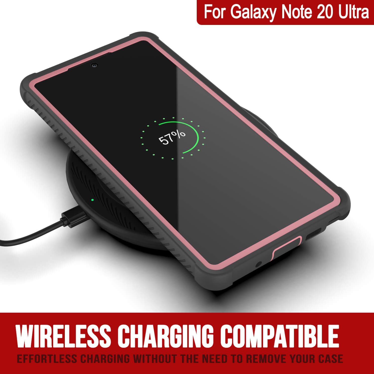 Capa Punkcase Galaxy Note 20 Ultra, Série Espartana, Rosa Resistente com Protetor de Tela Integrado.