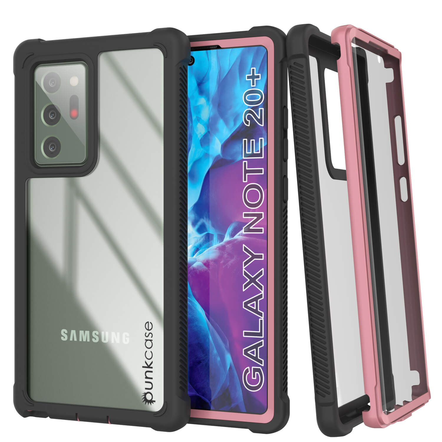 Capa Punkcase Galaxy Note 20 Ultra, Série Espartana, Rosa Resistente com Protetor de Tela Integrado.