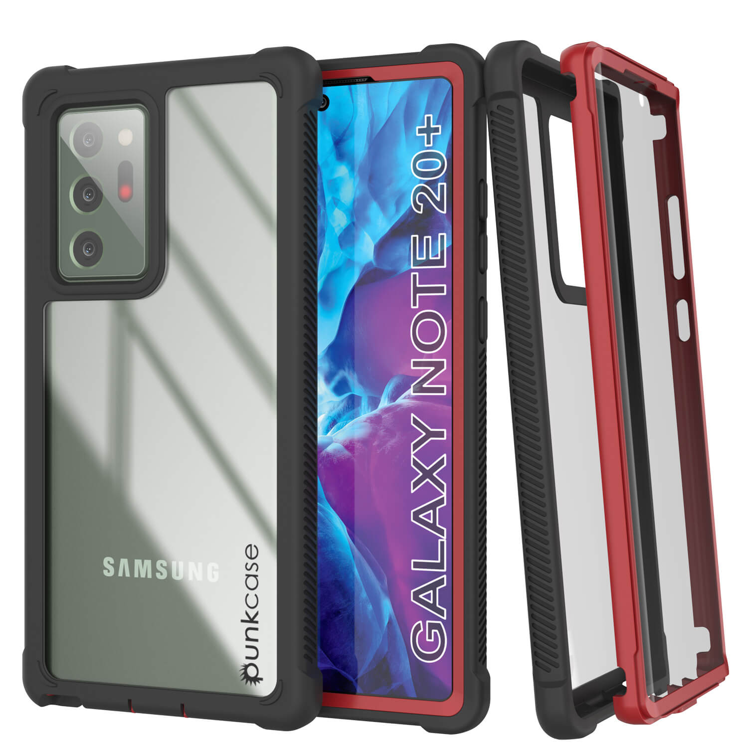 Capa Punkcase Galaxy Note 20 Ultra, Série Espartana Vermelha Resistente e Resistente Com Protetor de Tela Embutido