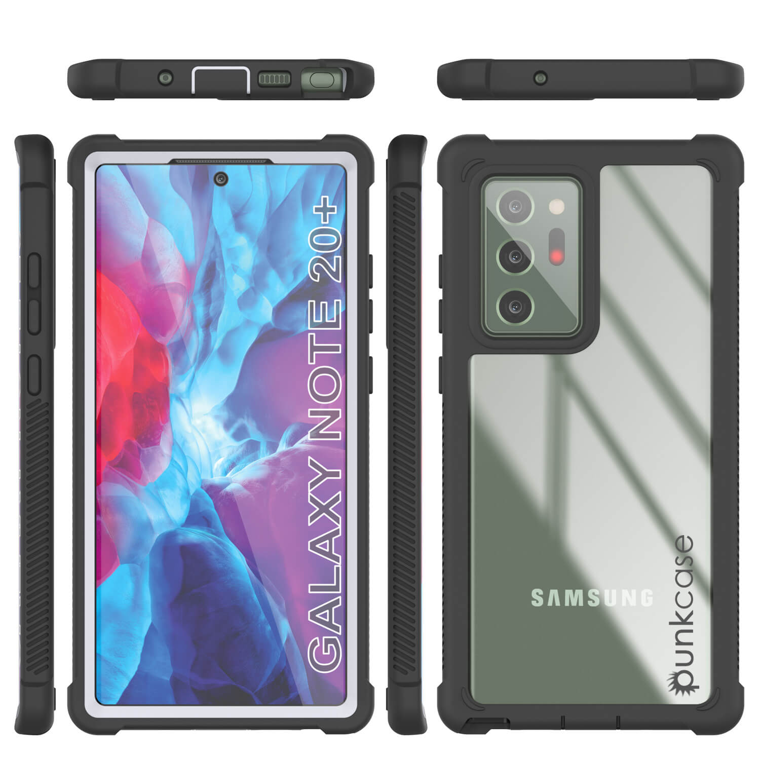 Capa Punkcase Galaxy Note 20 Ultra, Série Spartan Branco Capa Resistente Resistente com Protetor de Tela Embutido