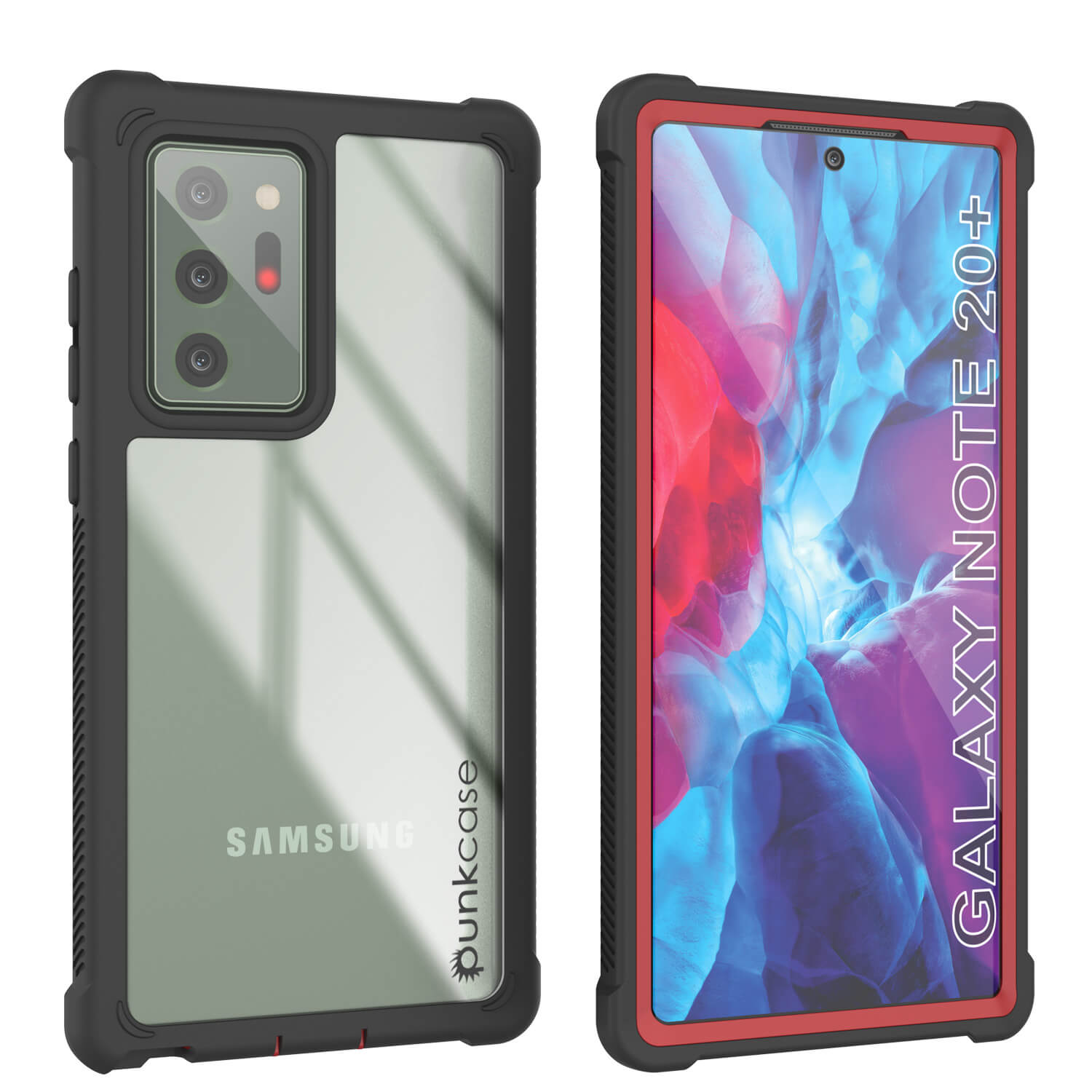 Capa Punkcase Galaxy Note 20 Ultra, Série Espartana Vermelha Resistente e Resistente Com Protetor de Tela Embutido