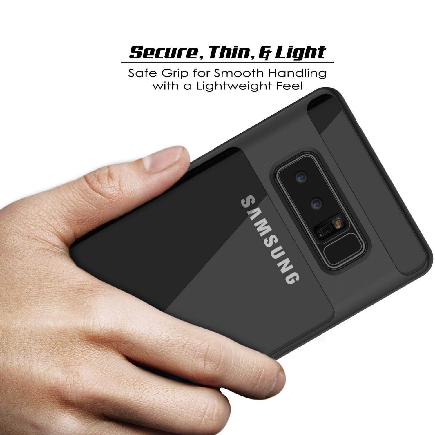 Galaxy Note 8 Case, PUNKcase [LUCID 3.0 Series] Armor Cover w/Integrated Kickstand [Black] (Color in image: Grey)