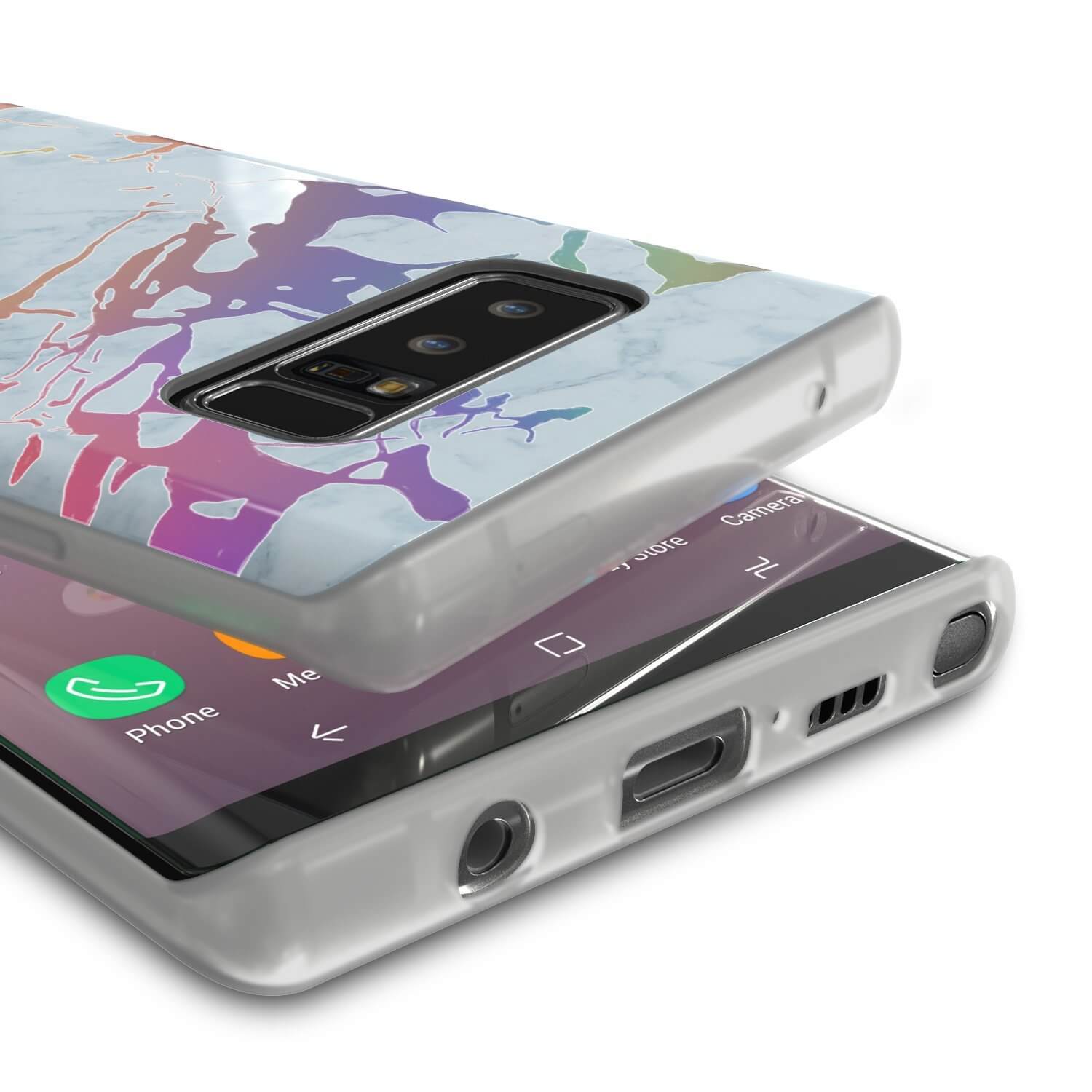 Capa Punkcase Galaxy Note 8 Marble, Cobertura Protetora de Corpo Inteiro c/Protetor de Tela PunkShield (Azul Marmo)