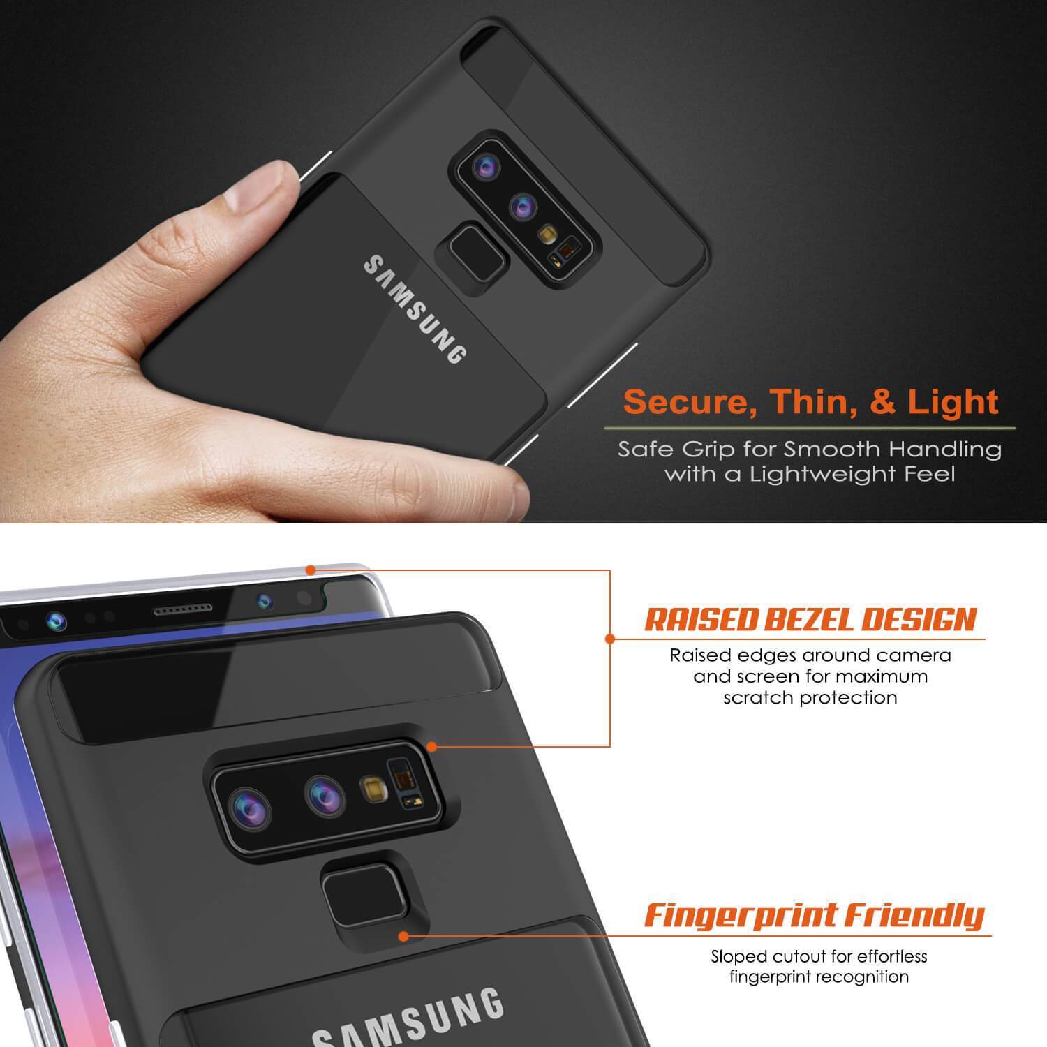 Galaxy Note 9 Lucid 3.0 PunkCase Armor Cover w/Integrated Kickstand and Screen Protector [Black] (Color in image: Rose Gold)