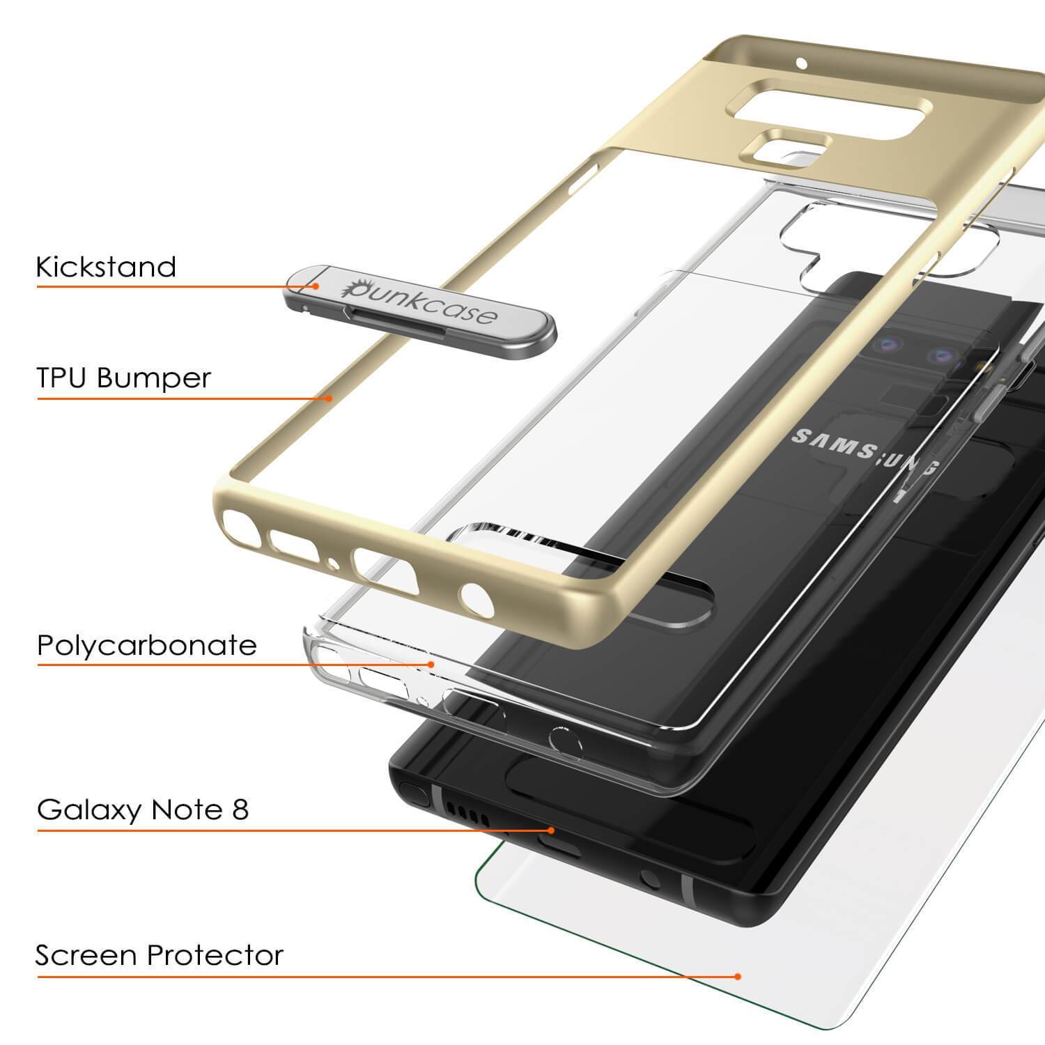 Galaxy Note 9 Lucid 3.0 PunkCase Armor Cover w/Integrated Kickstand and Screen Protector [Gold] (Color in image: Rose Gold)