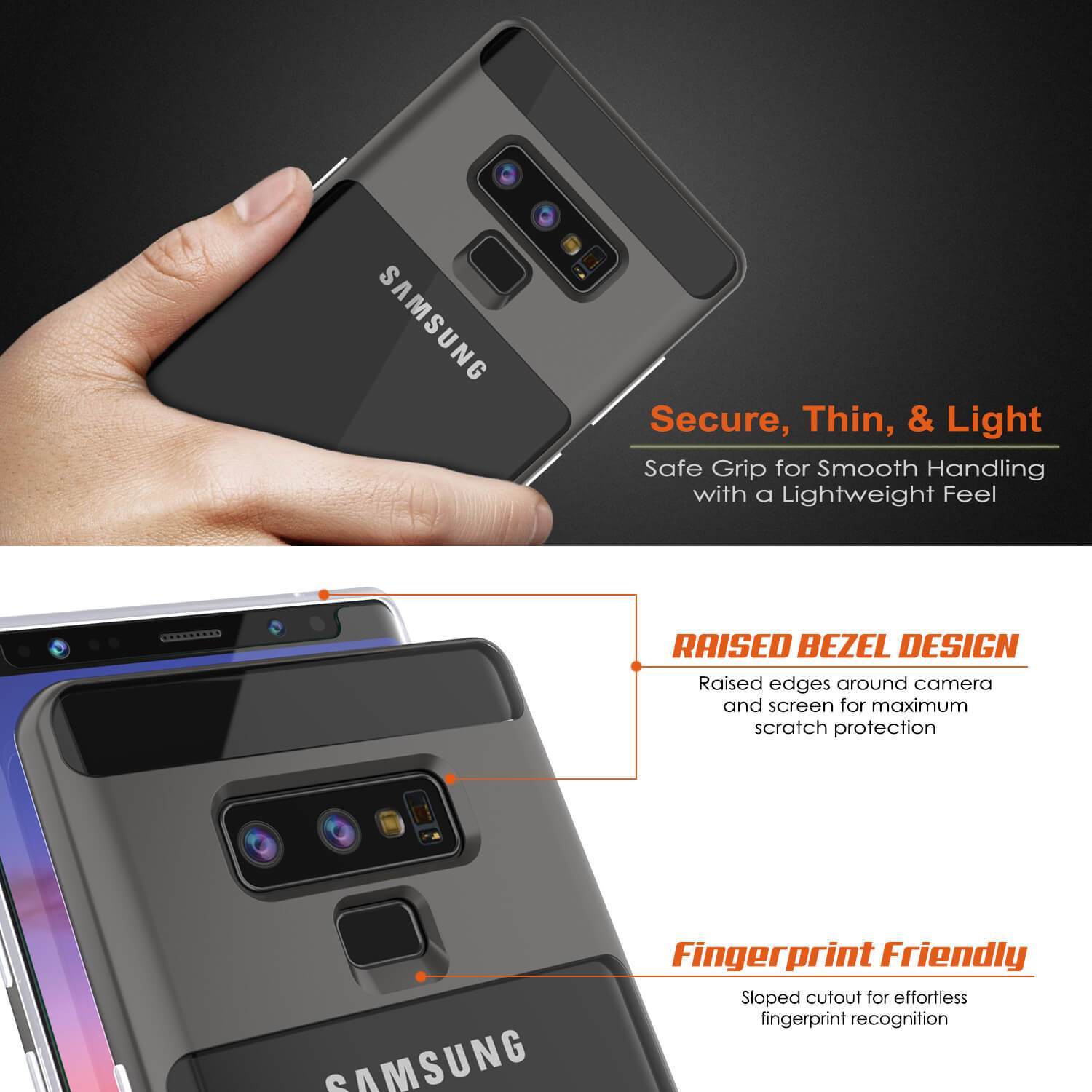Galaxy Note 9 Lucid 3.0 PunkCase Armor Cover w/Integrated Kickstand and Screen Protector [Grey] (Color in image: Rose Gold)