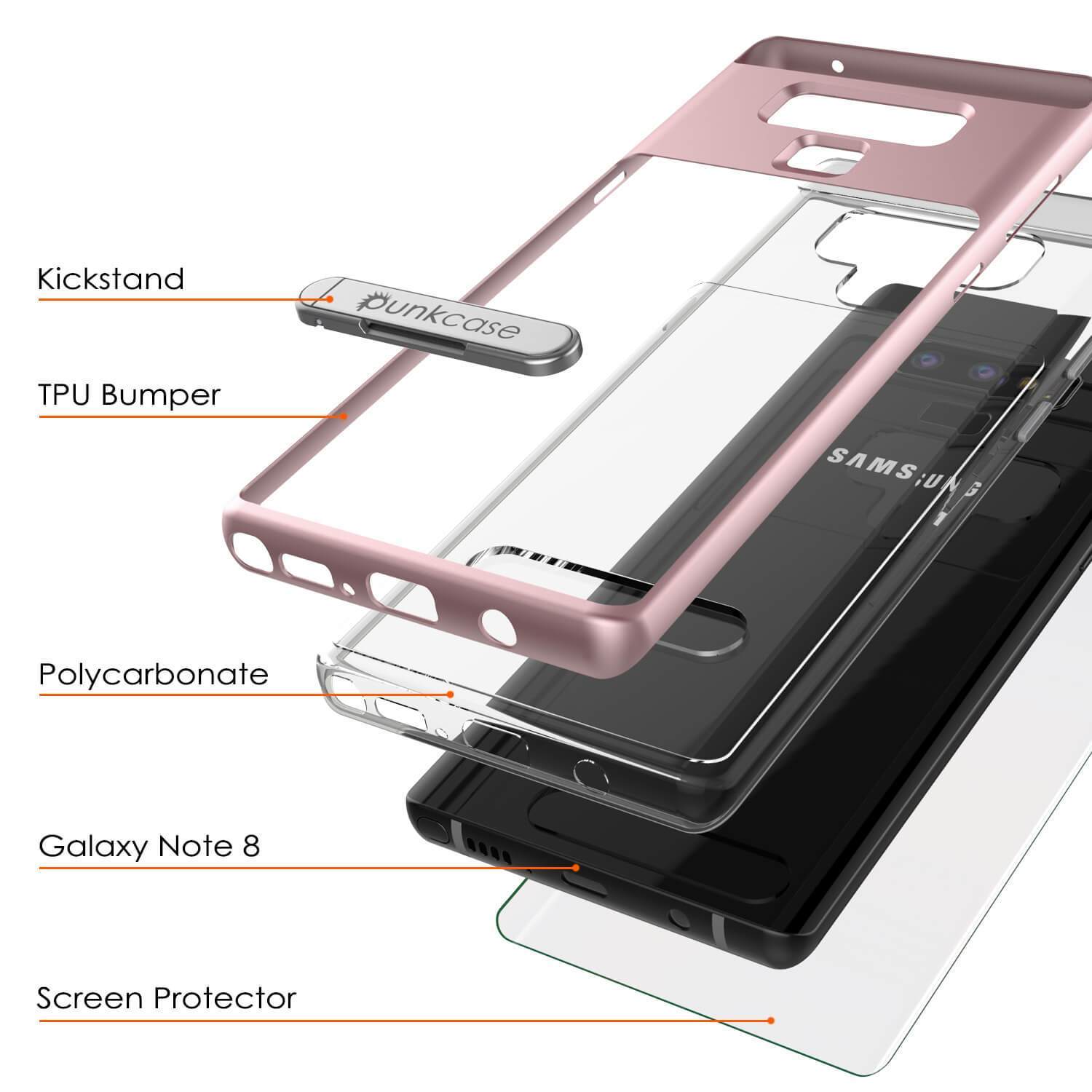 Galaxy Note 9 Lucid 3.0 PunkCase Armor Cover w/Integrated Kickstand and Screen Protector [Rose Gold] (Color in image: Teal)