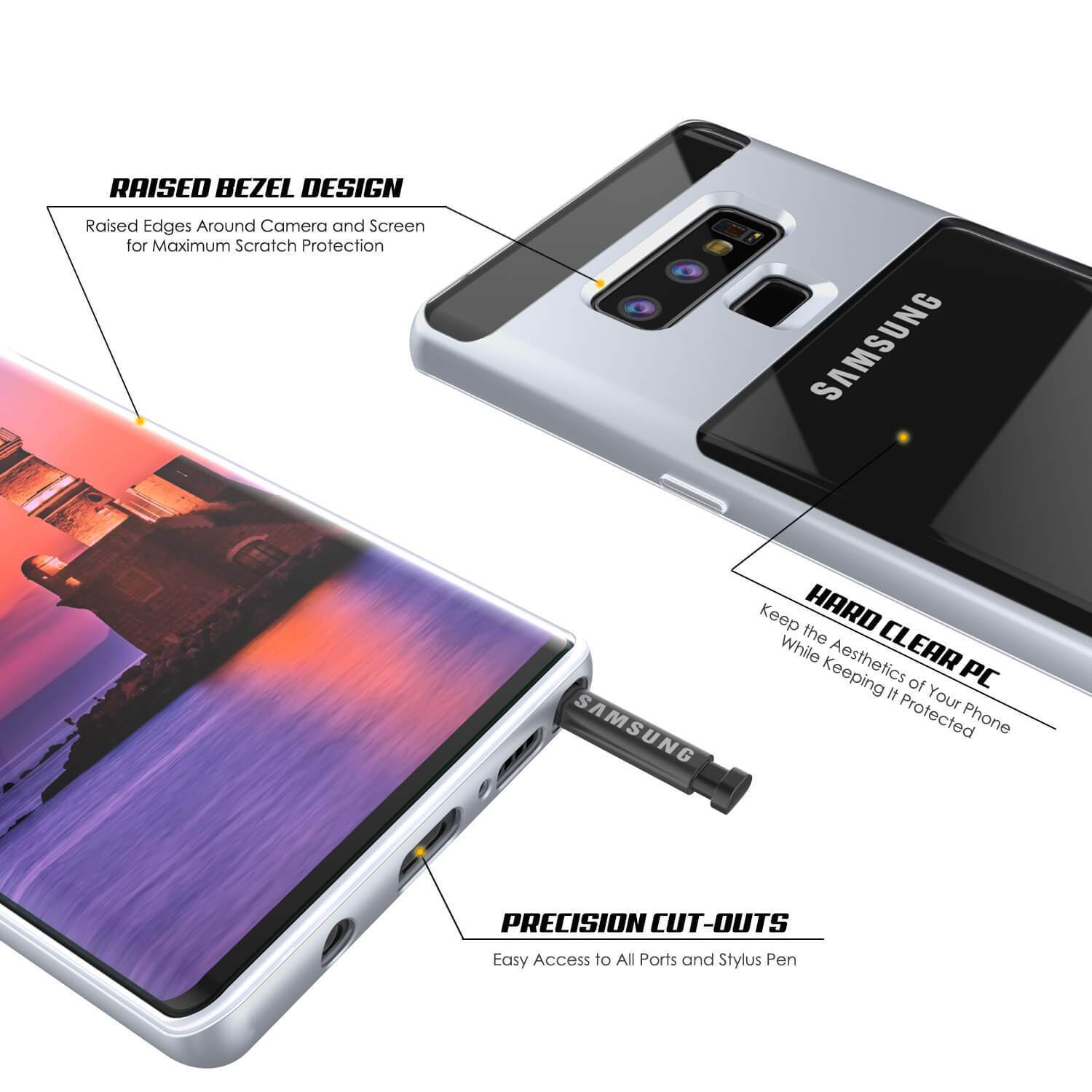 Galaxy Note 9 Lucid 3.0 PunkCase Armor Cover w/Integrated Kickstand and Screen Protector [Silver] (Color in image: Black)
