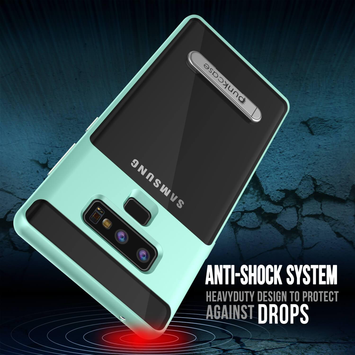 Galaxy Note 9 Lucid 3.0 PunkCase Armor Cover w/Integrated Kickstand and Screen Protector [Teal] (Color in image: Red)