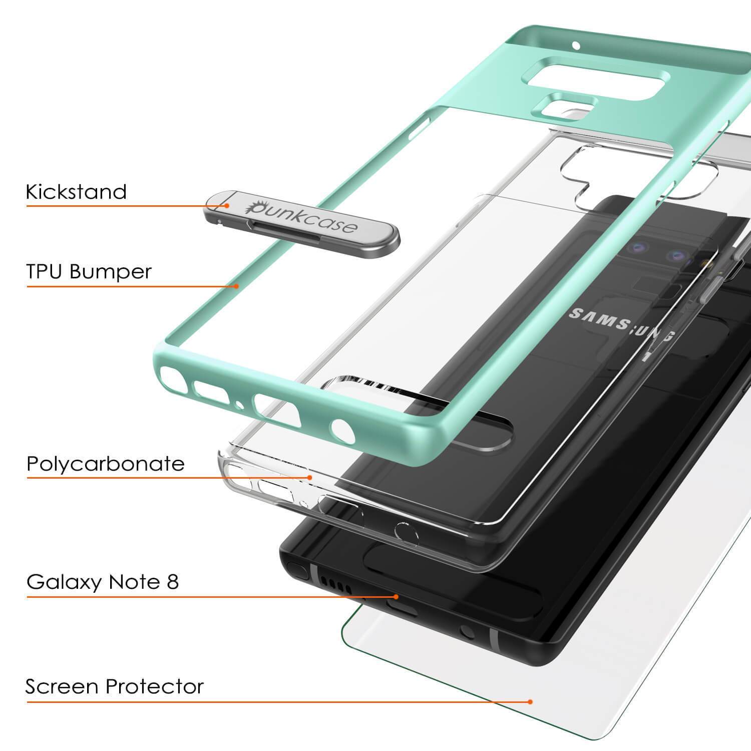 Galaxy Note 9 Lucid 3.0 PunkCase Armor Cover w/Integrated Kickstand and Screen Protector [Teal] (Color in image: Blue)