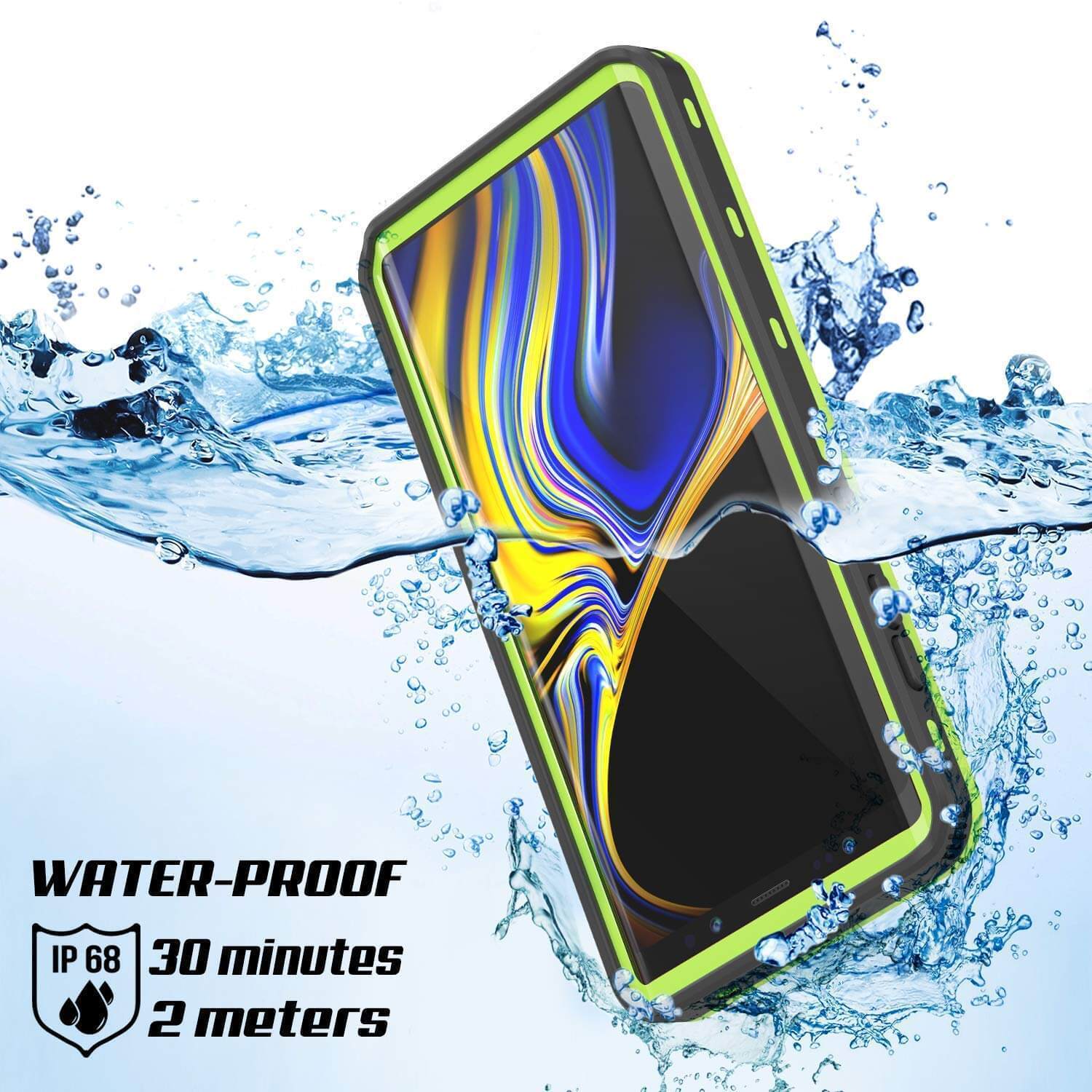 Capa Impermeável PunkCase para Galaxy Note 9, [Série KickStud] Capa de Armadura [Verde-Claro]