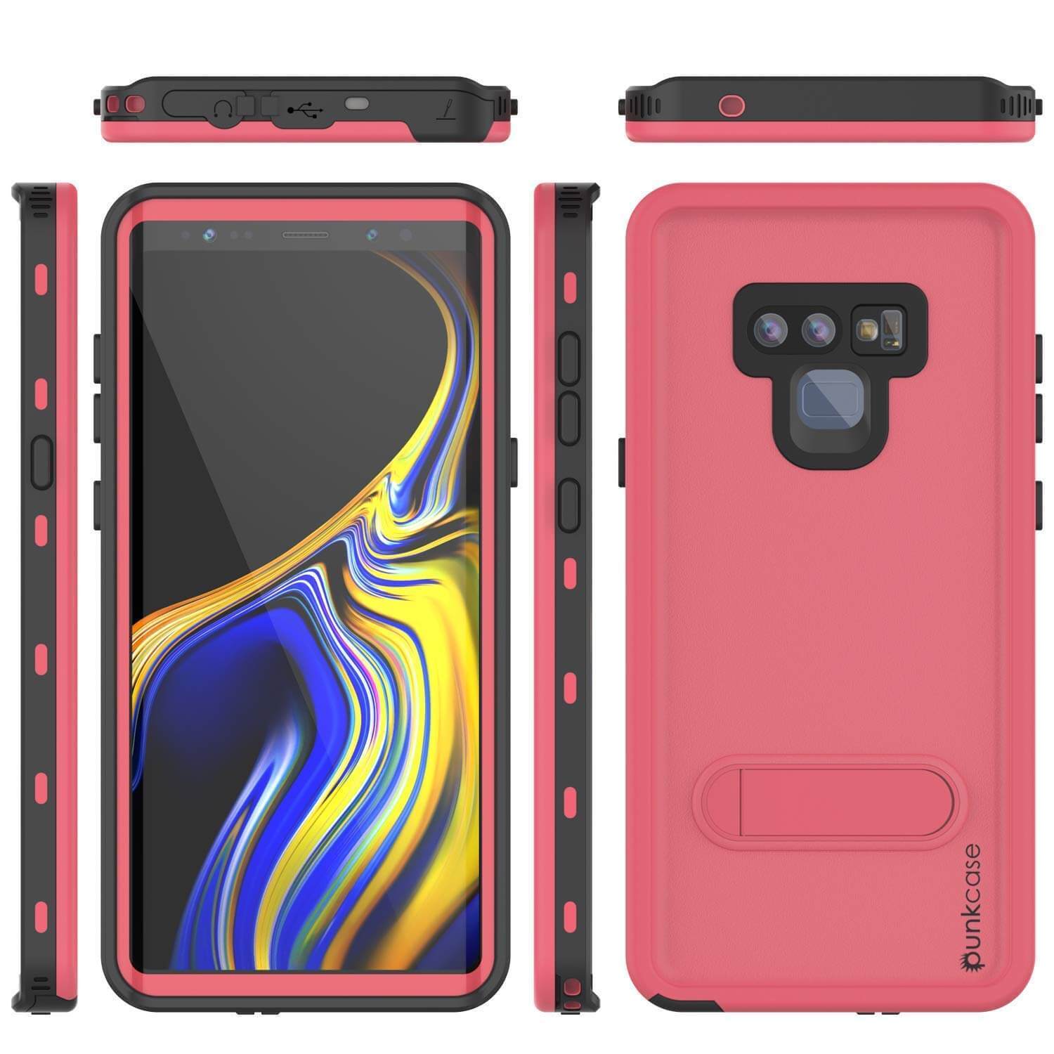Capa à Prova de Água PunkCase Galaxy Note 9, Série KickStud, Capa Blindada Rosa
