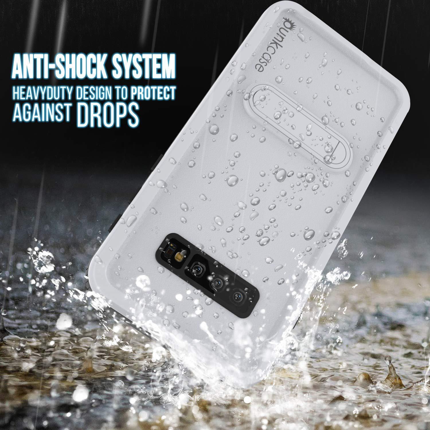 Capa impermeável para Galaxy S10+ Plus, Punkcase [Série KickStud] Capa de Armadura [Branca]