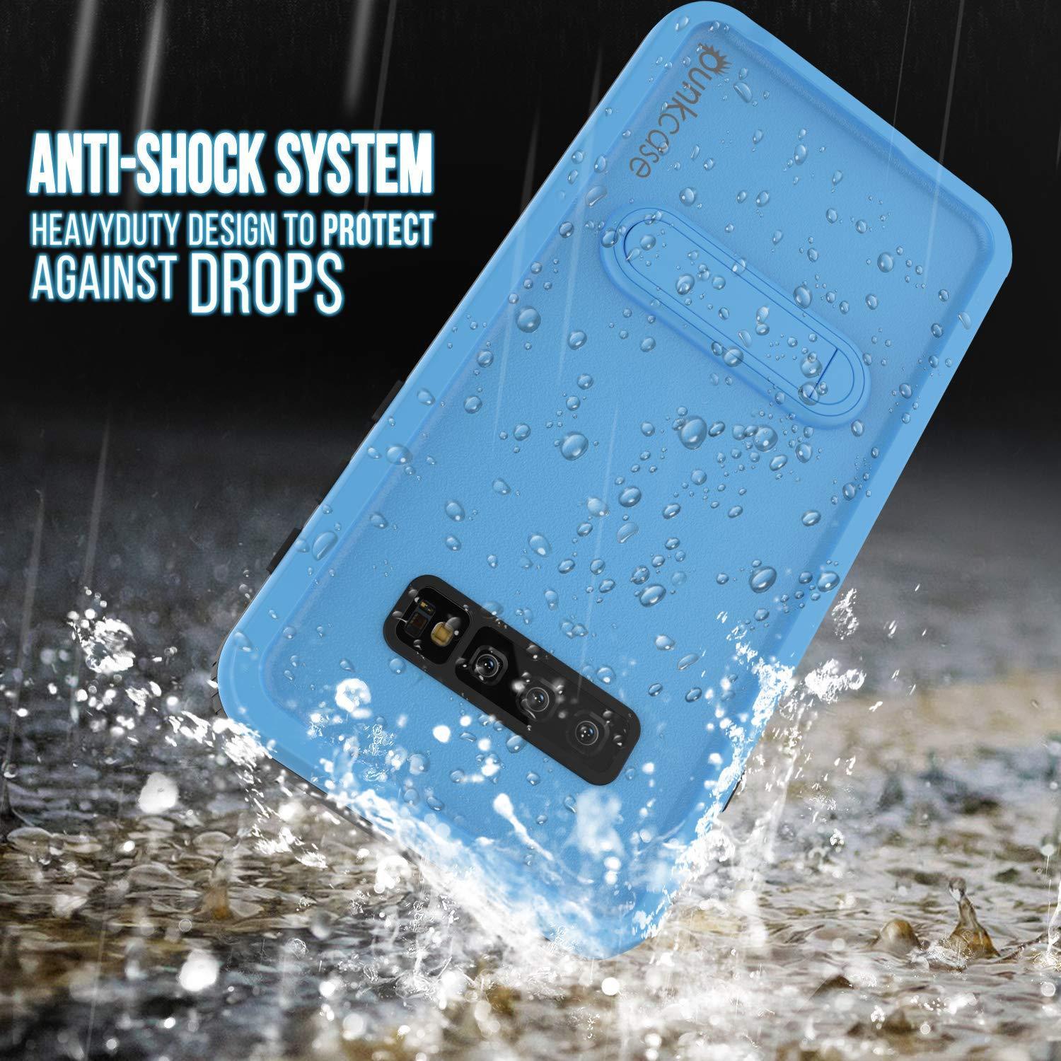 Capa à prova d'água para Galaxy S10+ Plus, Punkcase [Série KickStud] Capa Armor [Azul Claro]
