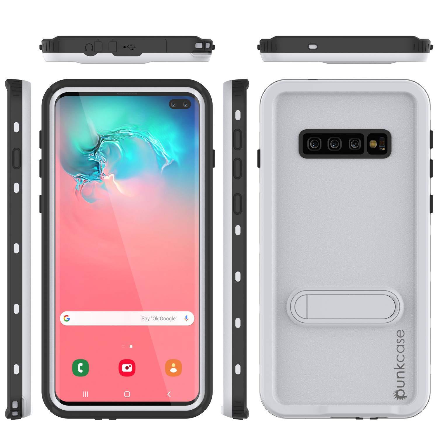 Capa impermeável para Galaxy S10+ Plus, Punkcase [Série KickStud] Capa de Armadura [Branca]