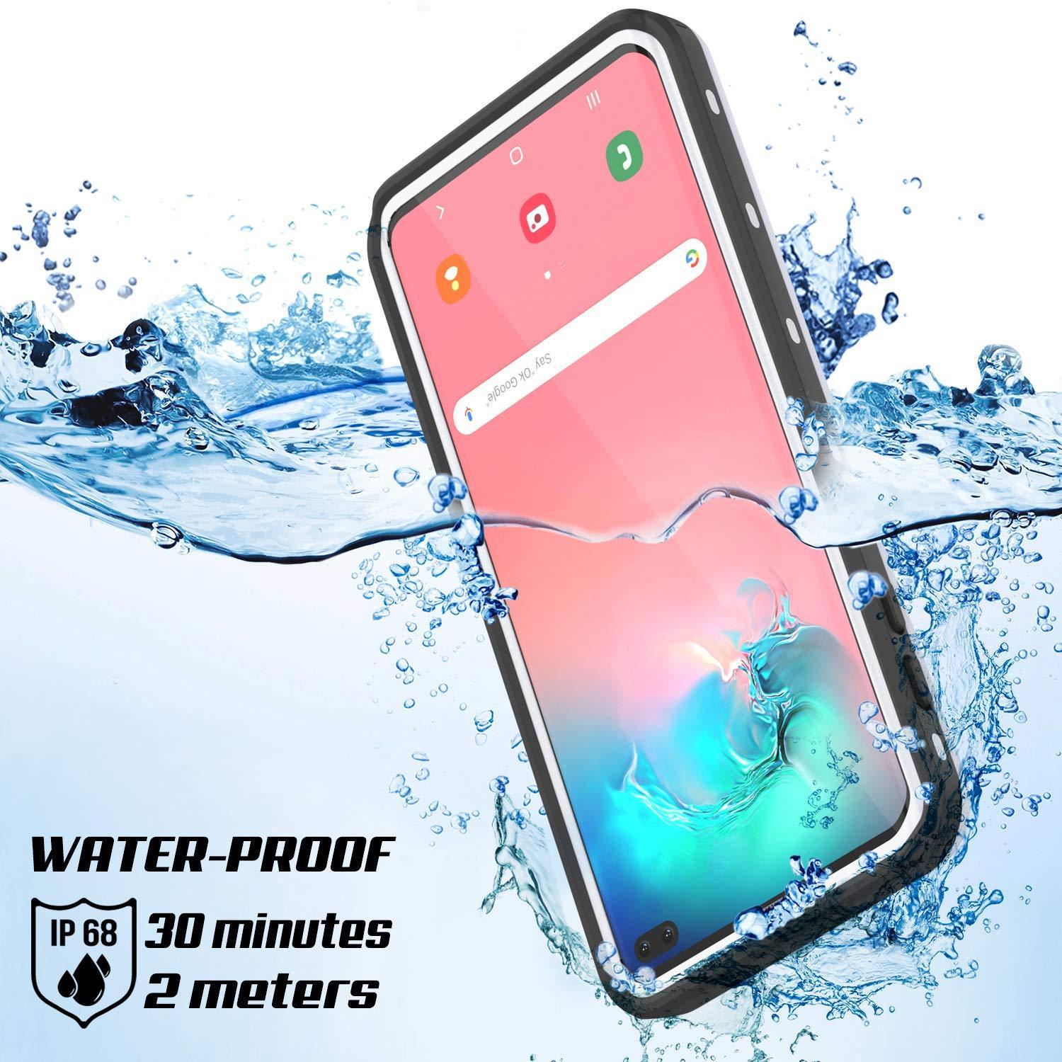 Capa impermeável para Galaxy S10+ Plus, Punkcase [Série KickStud] Capa de Armadura [Branca]