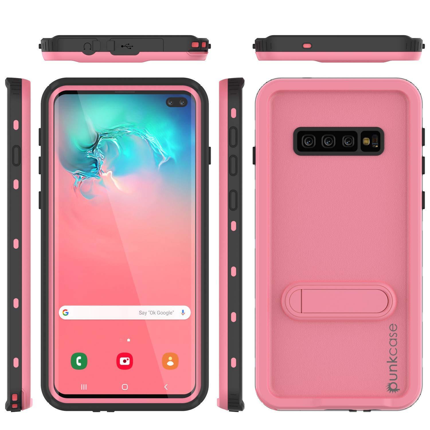 Capa à prova d'água para Galaxy S10+ Plus, Punkcase [Série KickStud] Capa de Armadura [Rosa]