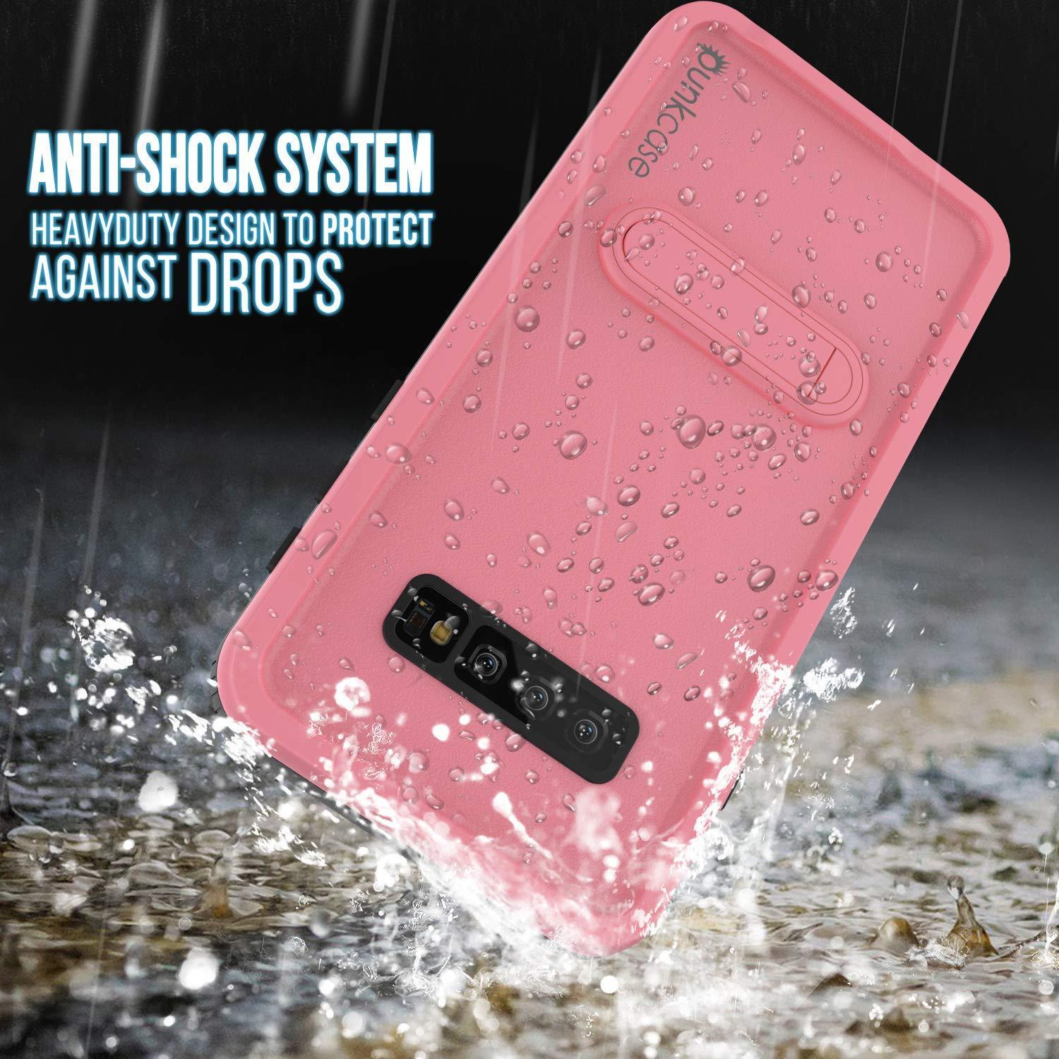Capa à prova d'água para Galaxy S10+ Plus, Punkcase [Série KickStud] Capa de Armadura [Rosa]