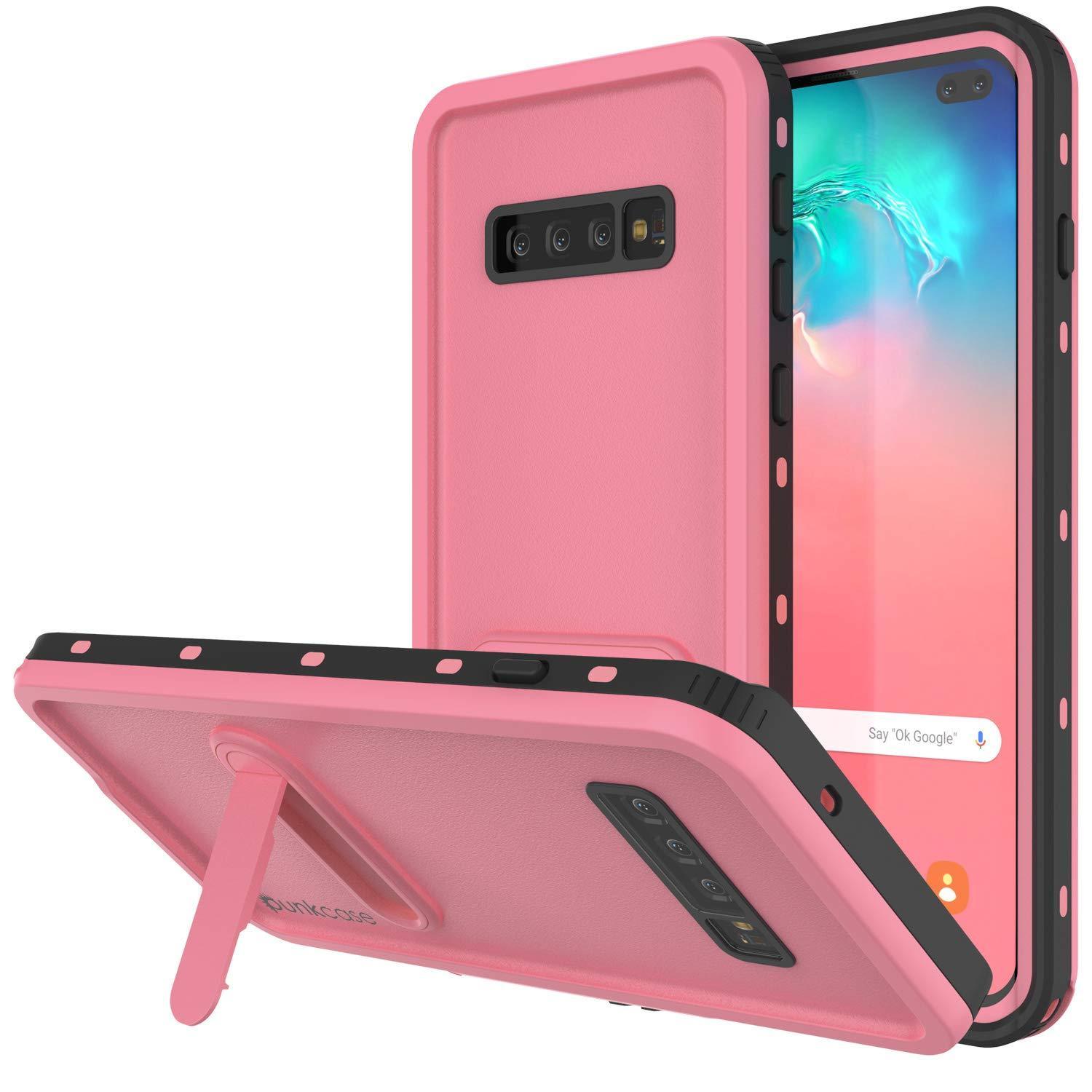 Capa à prova d'água para Galaxy S10+ Plus, Punkcase [Série KickStud] Capa de Armadura [Rosa]