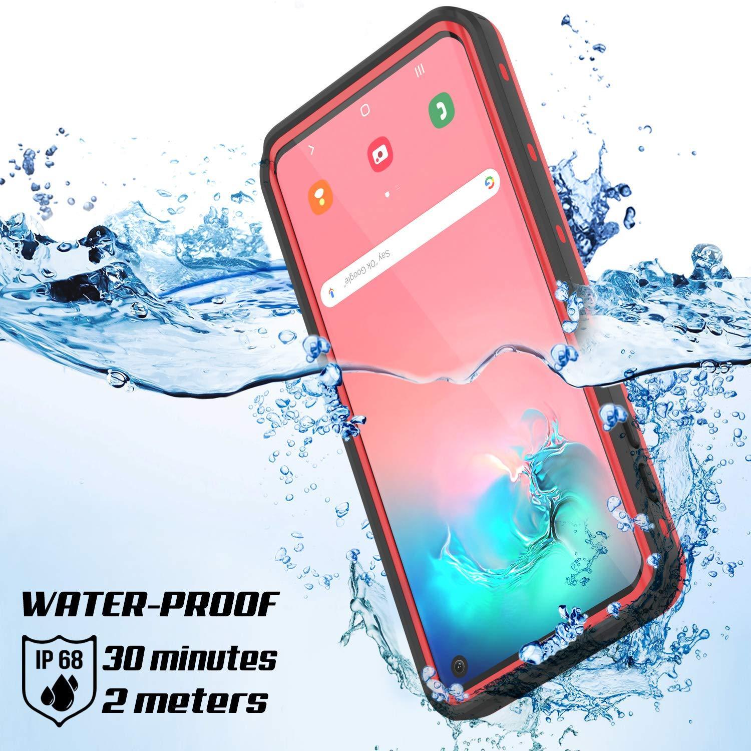 Galaxy S10 Capa à Prova d'Água, Punkcase [Série KickStud] Capa de Armadura [Vermelha]