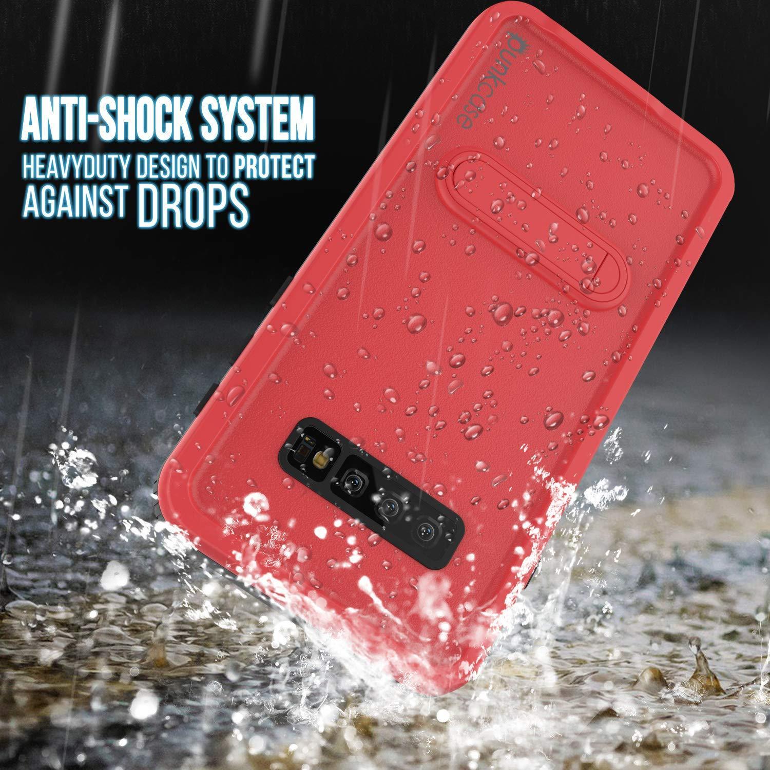Galaxy S10 Capa à Prova d'Água, Punkcase [Série KickStud] Capa de Armadura [Vermelha]