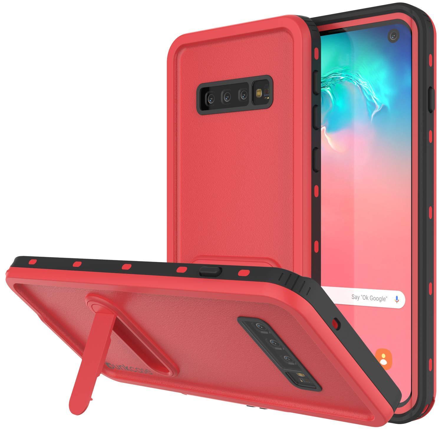 Galaxy S10 Capa à Prova d'Água, Punkcase [Série KickStud] Capa de Armadura [Vermelha]