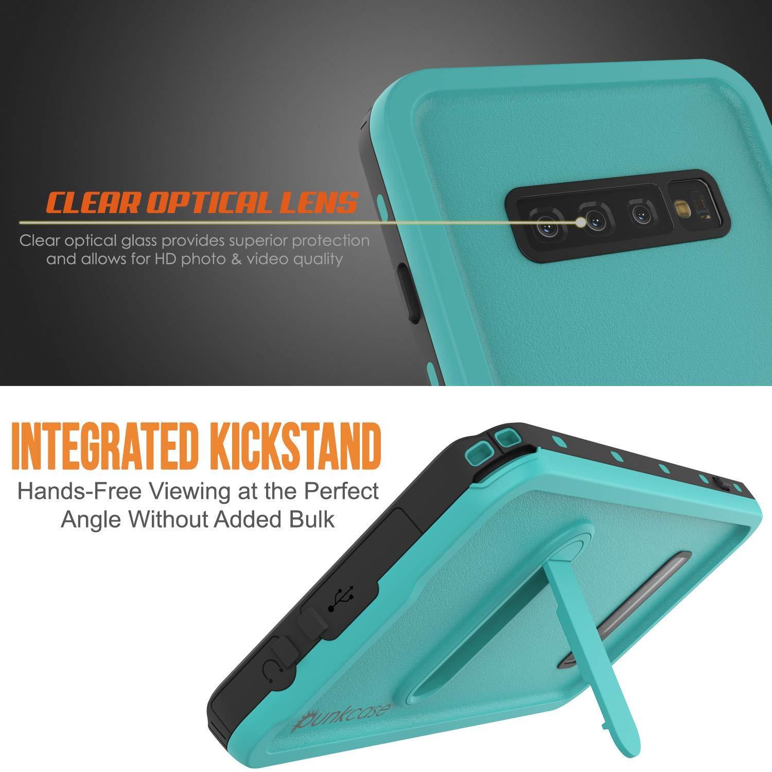 Capa à prova d'água Galaxy S10, Punkcase [Série KickStud] Capa de Armadura [Teal]