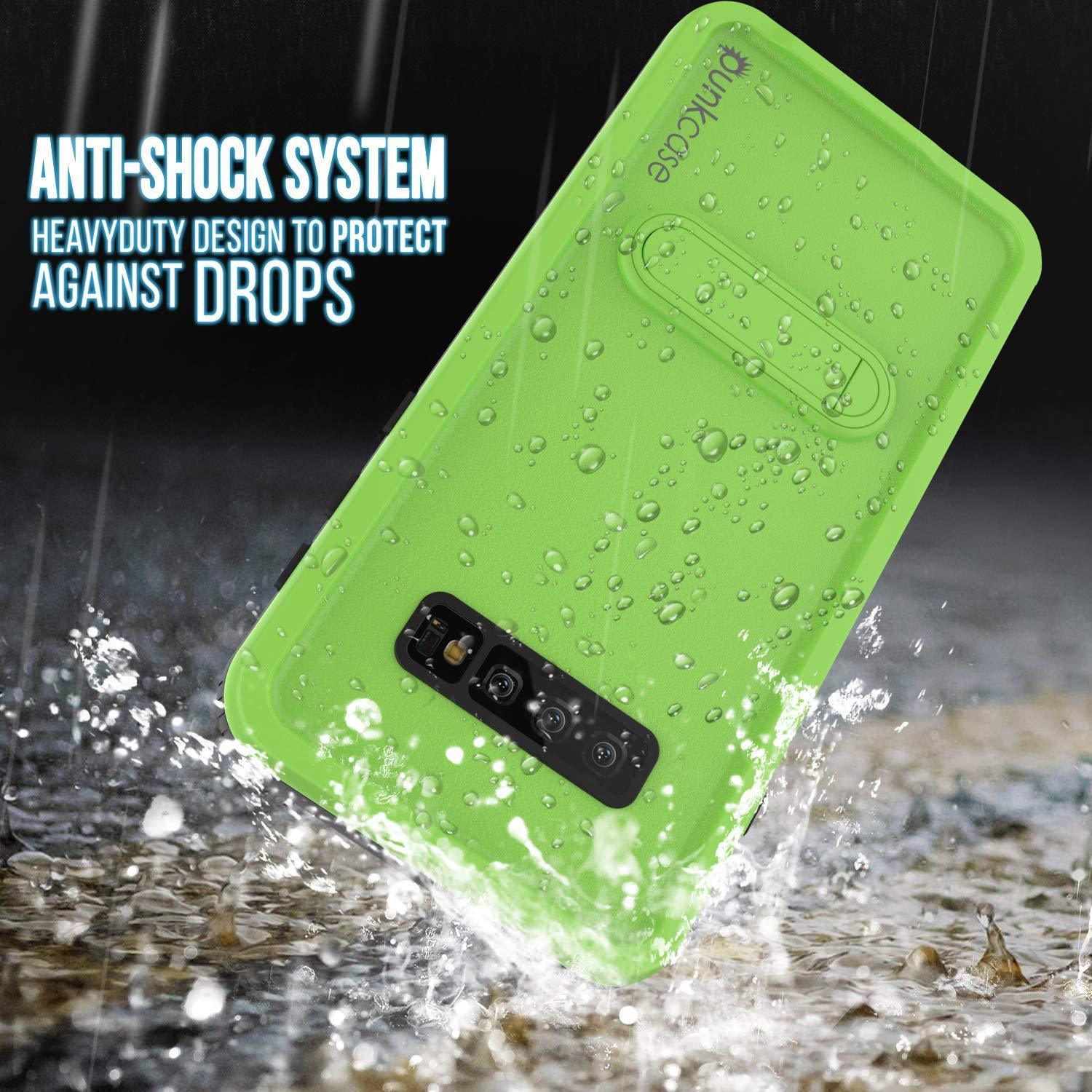 Capa à prova d'água para Galaxy S10, Punkcase [Série KickStud] Capa de Armadura [Verde Claro]