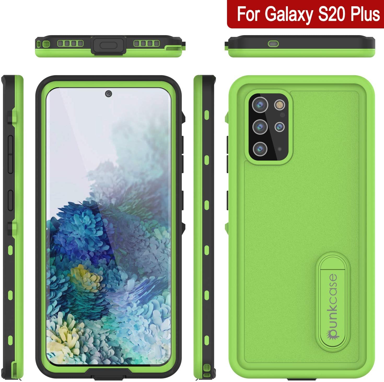 Capa à prova d'água Galaxy S20+ Plus, Punkcase [Série KickStud] Capa Armadura [Verde Claro]