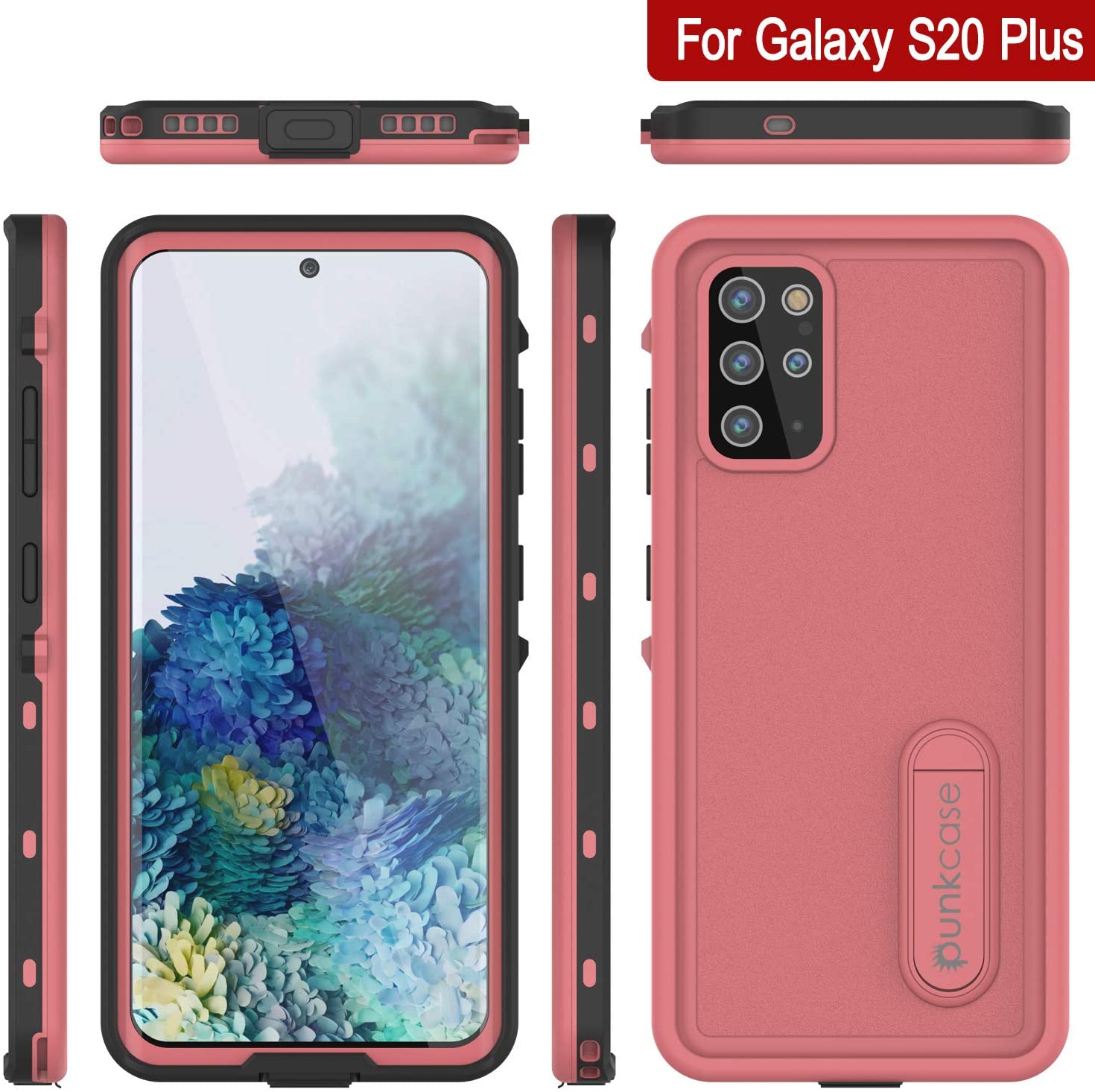 Capa à prova d'água para Galaxy S20+ Plus, Punkcase [Série KickStud] Capa de Armadura [Cor-de-rosa]