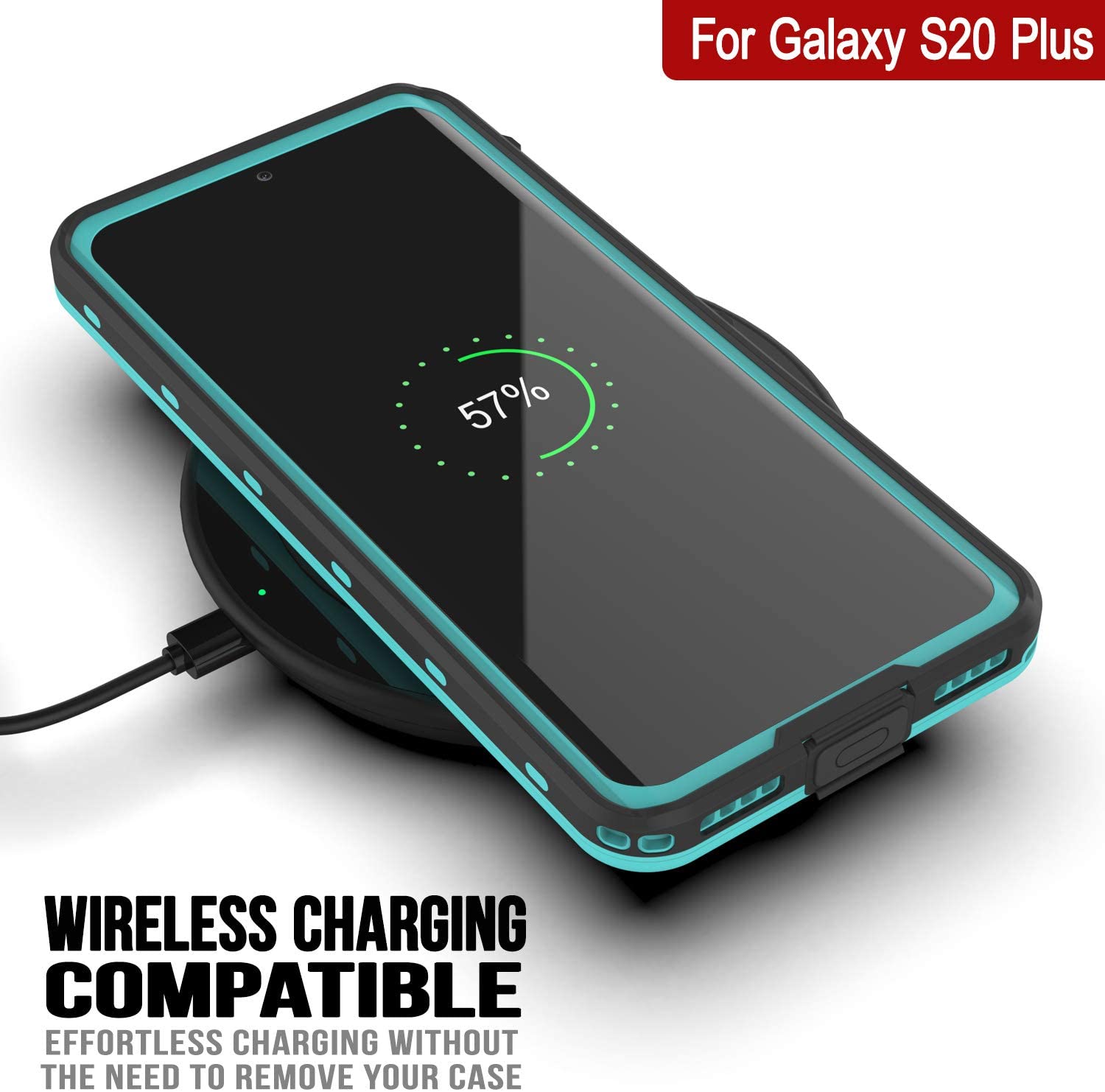 Capa à prova d'água para Galaxy S20+ Plus, Punkcase [Série KickStud] Capa de Armadura [Teal]